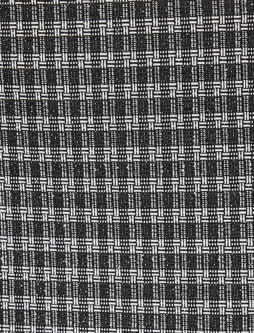 12011 Black Check Midi Skirt