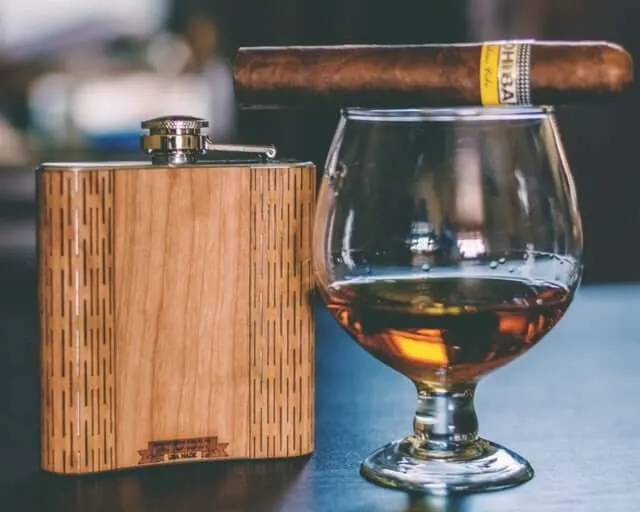 6 oz. Wooden Hip Flask (Happy Hour Collection)