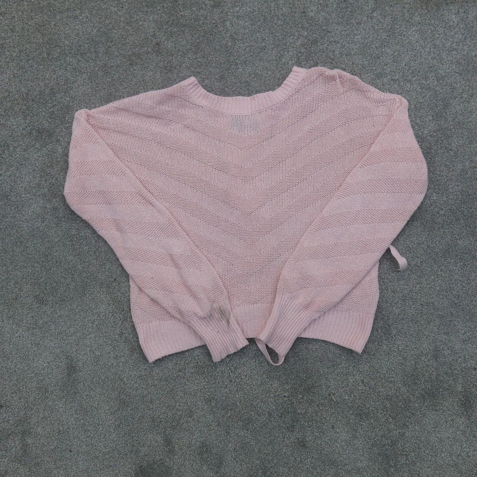 Abercrombie & Fitch Womens Pullover Sweater Long Sleeves Crossover Pink SZ XS