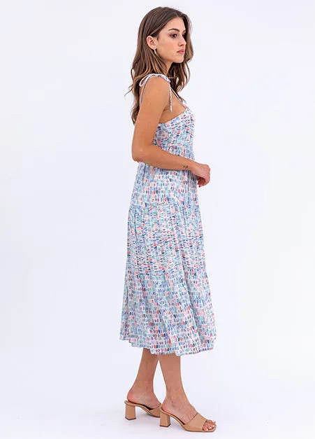 Abstract Print Midi Dress