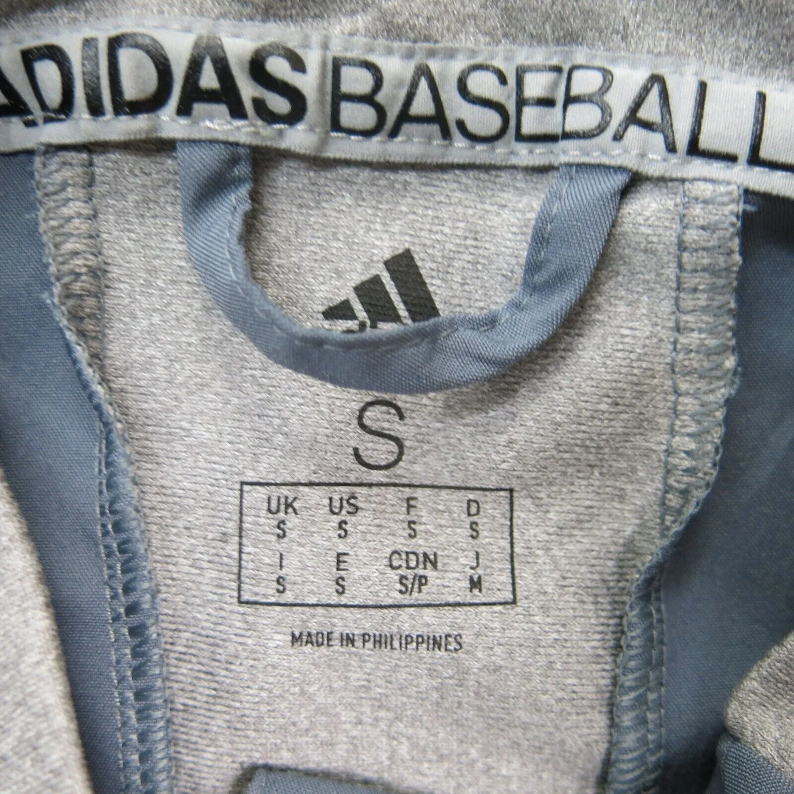 Adidas Baseball Mens 1/4 Zip Pullover Sweatshirt Long Sleeve Blue Size Small