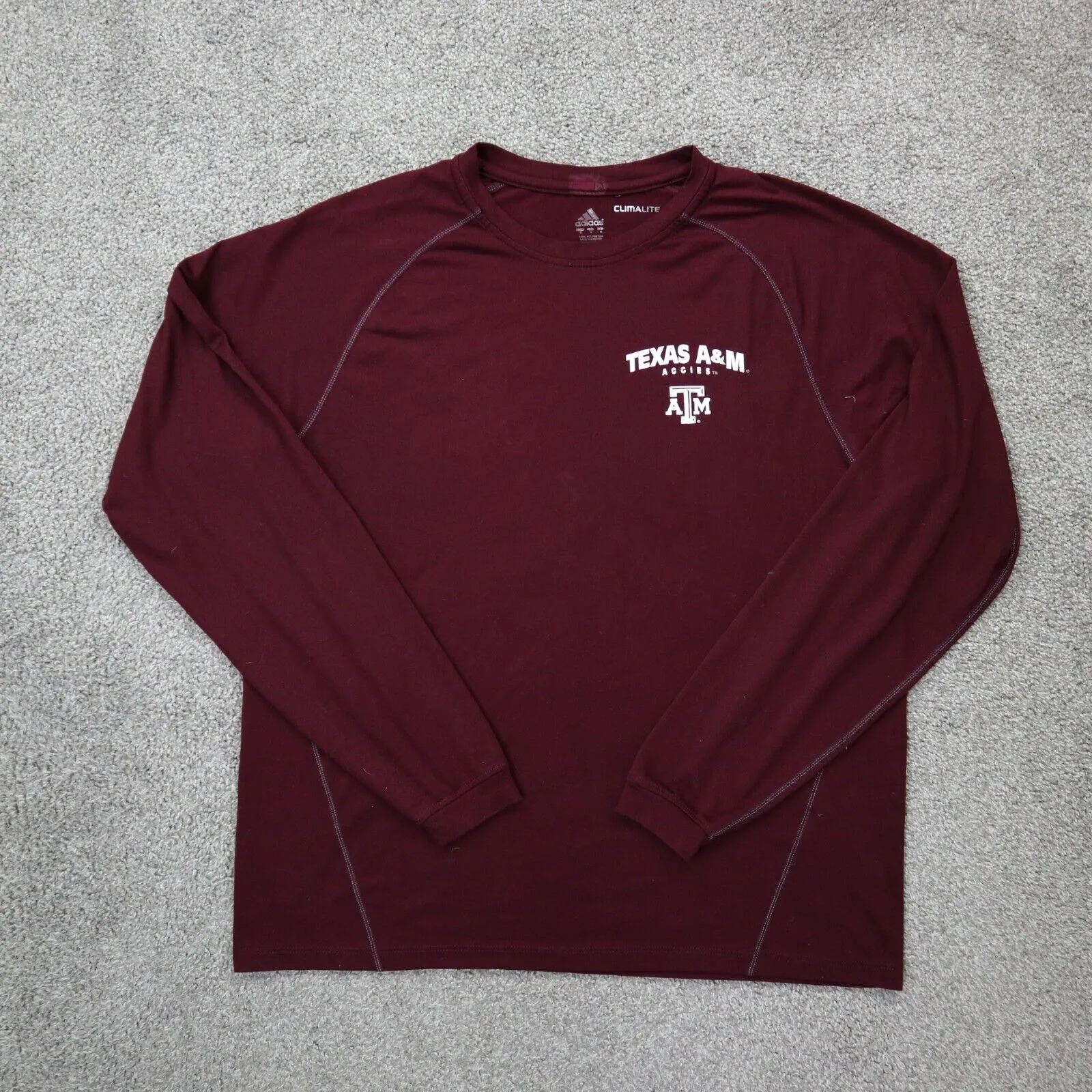 Adidas Climalite Mens Pullover Sweatshirt Long Sleeve Crew Neck Maroon Size M