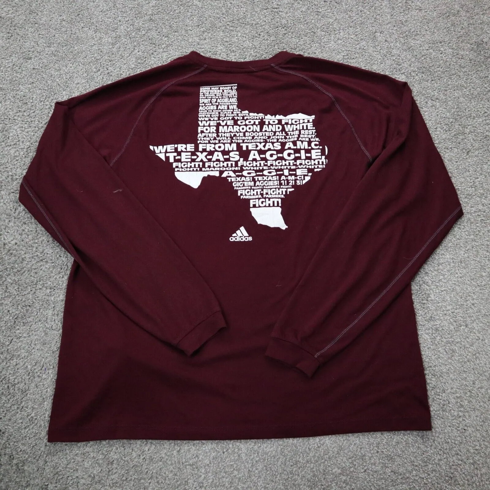 Adidas Climalite Mens Pullover Sweatshirt Long Sleeve Crew Neck Maroon Size M