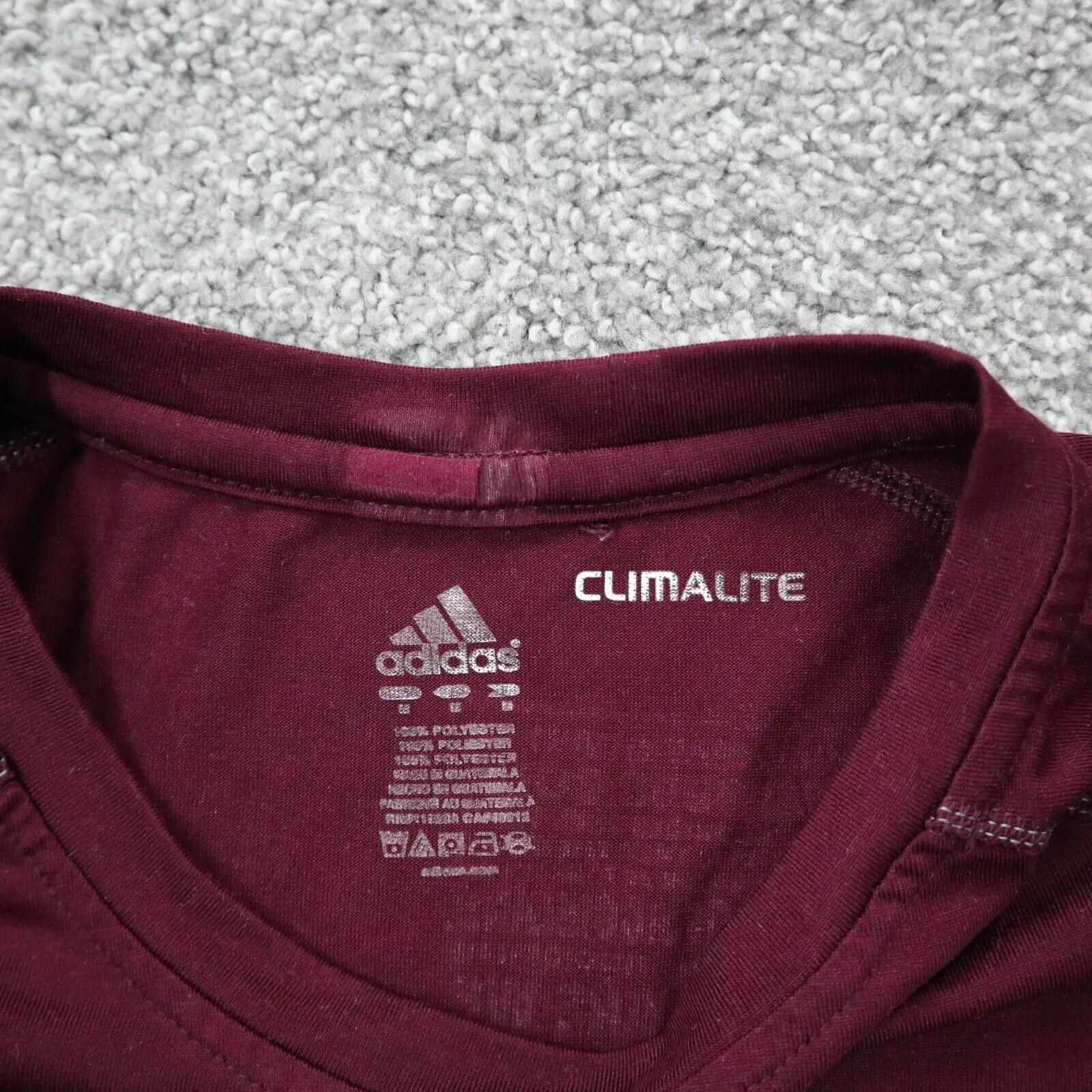 Adidas Climalite Mens Pullover Sweatshirt Long Sleeve Crew Neck Maroon Size M