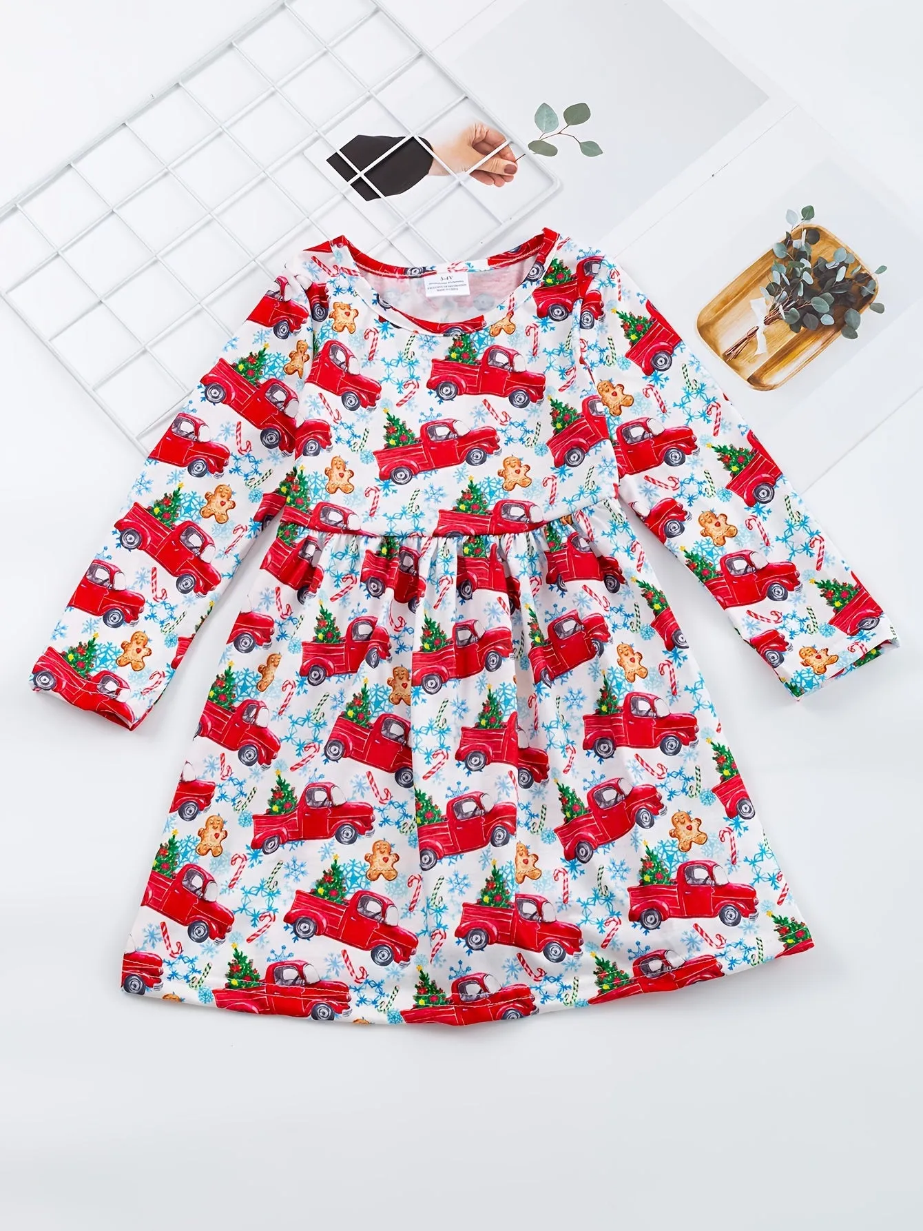 Adorable Snowman Graphic Long Sleeve Dress for Toddler Girls - Soft, Casual, and Cute Winter Outfit for Autumn and Spring - Perfect for Little Princesses and Holiday Parties