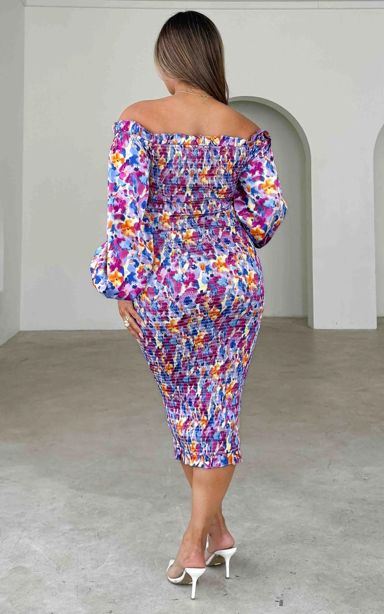 Alicia Midi Dress - Purple Multi Floral
