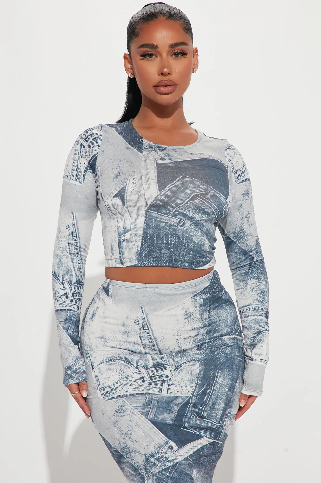 All About Us Skirt Set - Blue