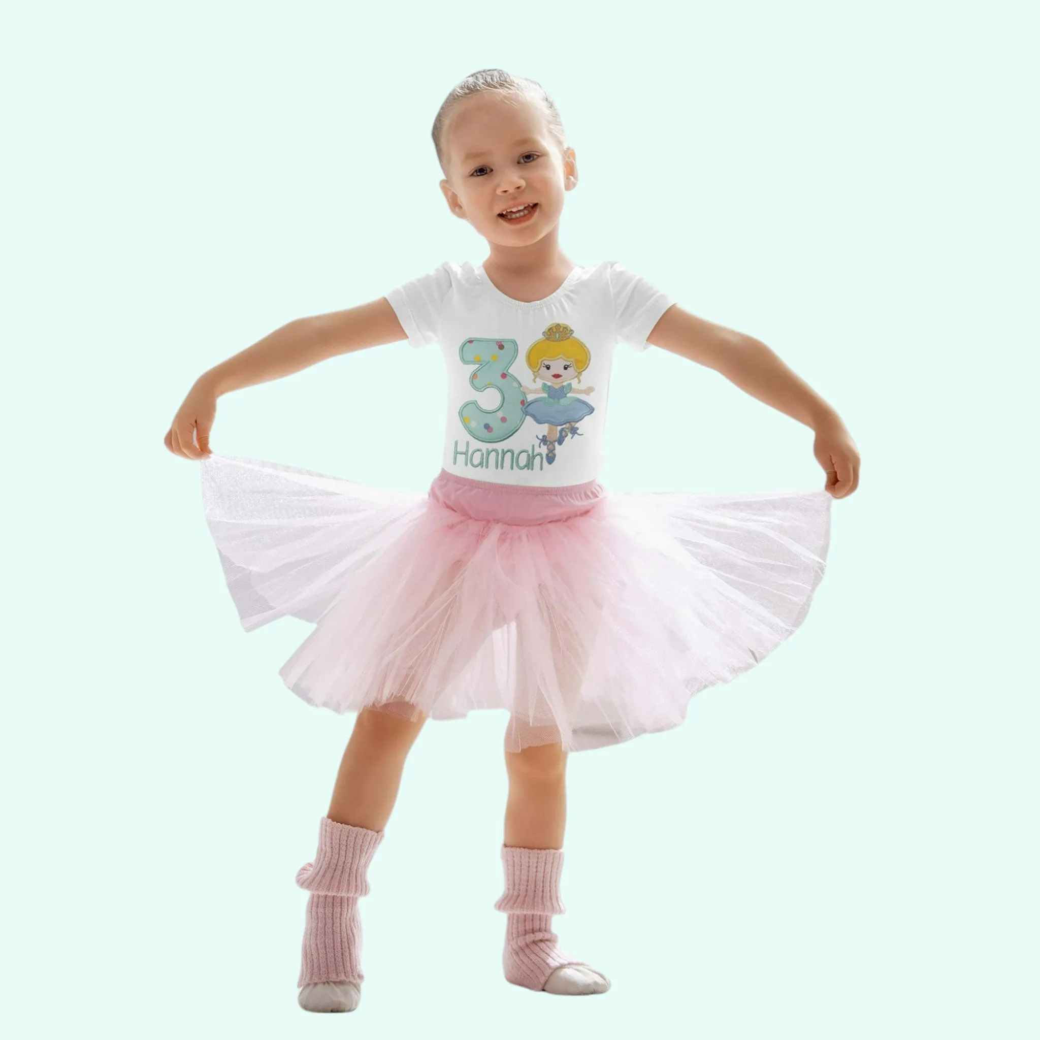 Ballerina t shirt for girls  , Girls Personalize embroidered ballerina birthday shirt, Girls shirts, Personalized Toddler shirt