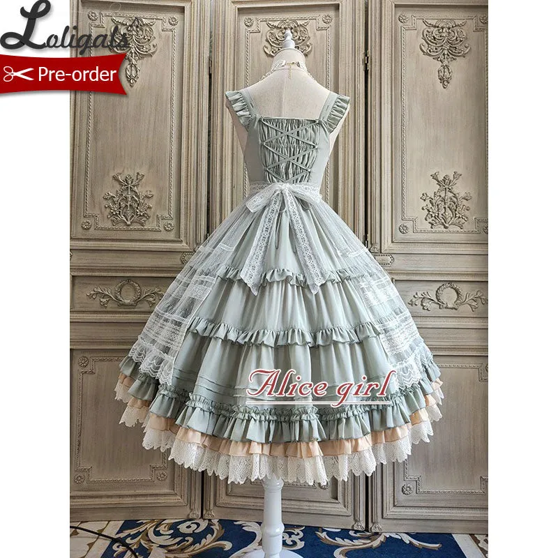 Blooming Camellias ~ Elegant Lolita JSK Dress Midi Party Dress by Alice Girl ~ Pre-order