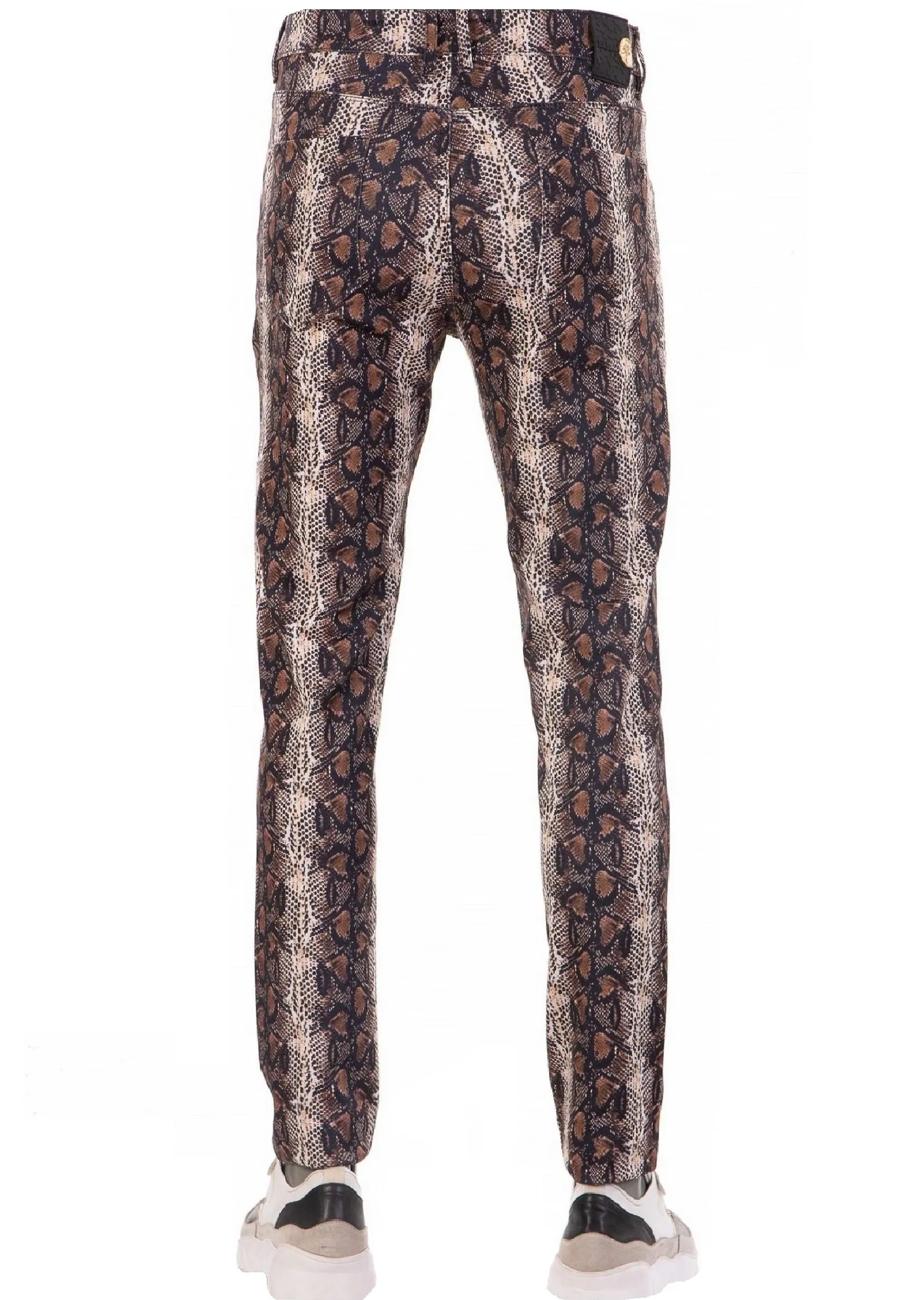 Brown Snake Pattern Knit Pants