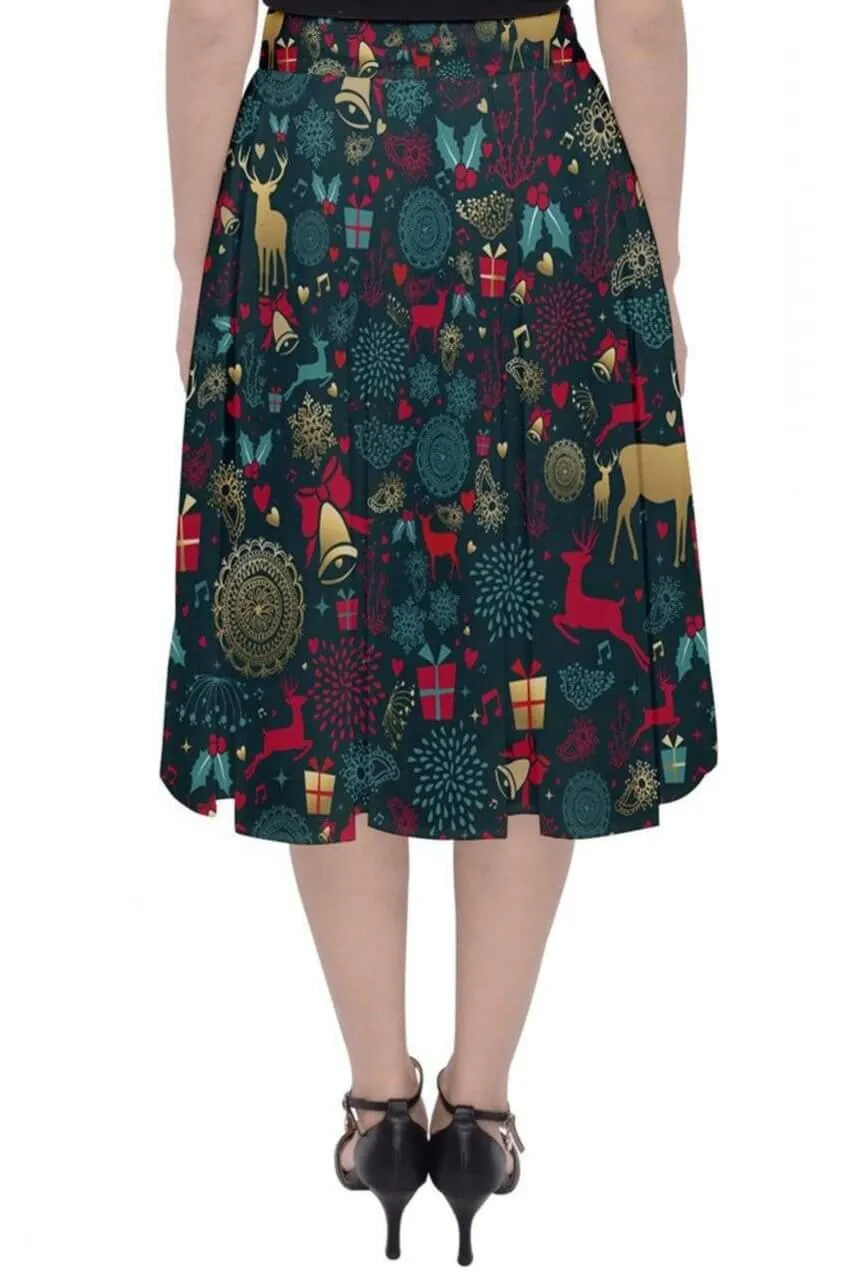 Christmas Reindeer Midi Skirt
