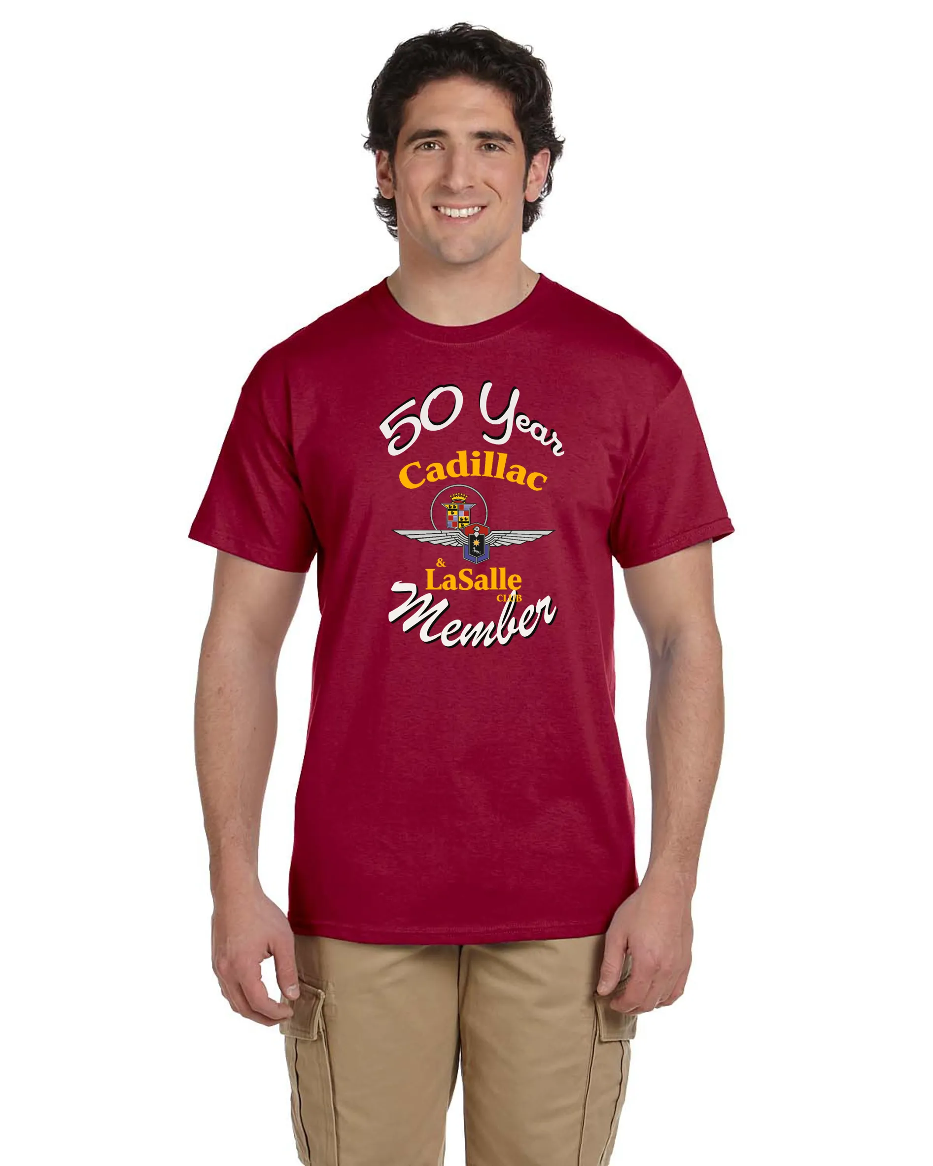 CLC Cadillac LaSalle CLUB MEMBER 50 YEAR ANNIVERSARY T-SHIRT (alternate design)