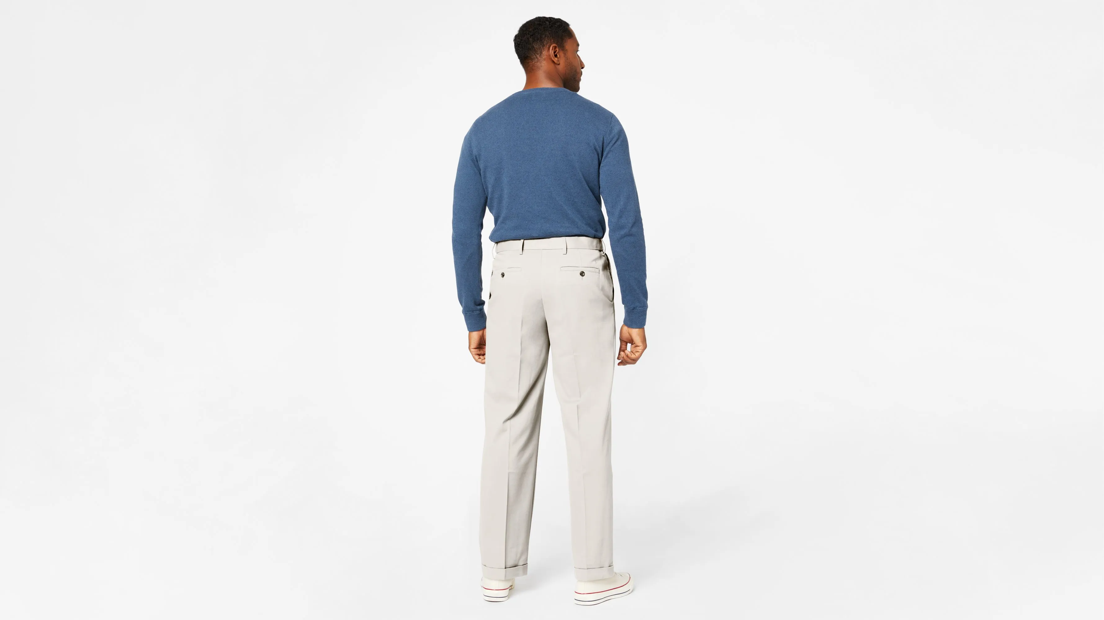 Comfort Khakis, Pleated, Relaxed Fit