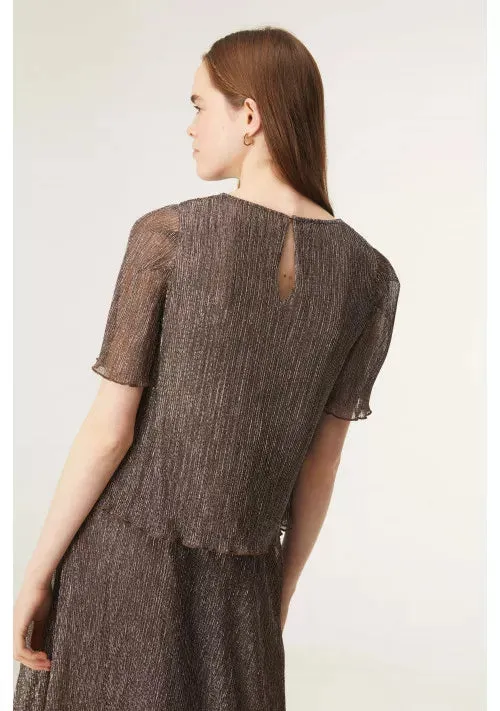 Compania Fantastica Brown Lurex Midi Skirt