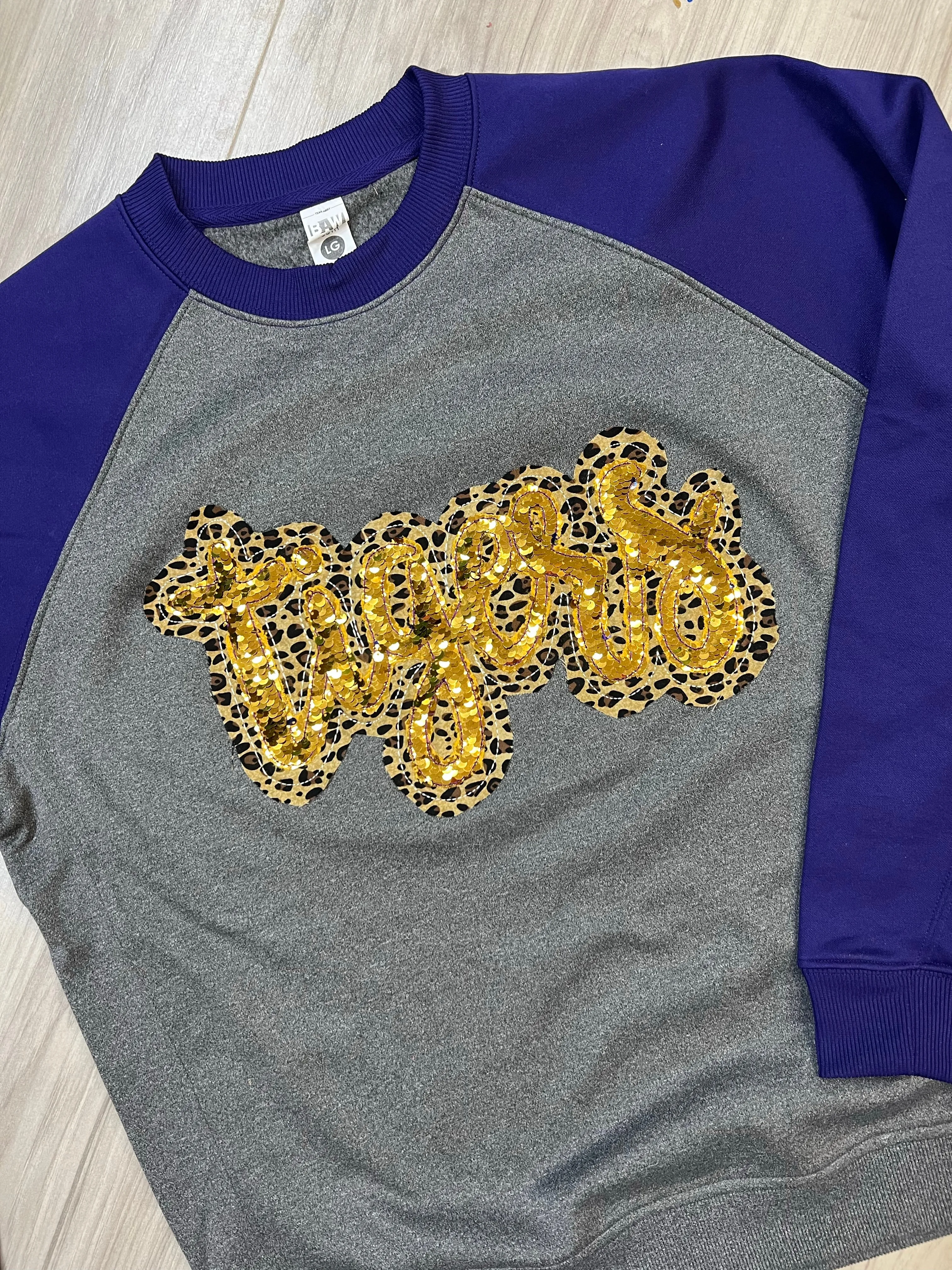 DOUBLE STACKED Cursive Raglan Style Spirit Pullover - 2023