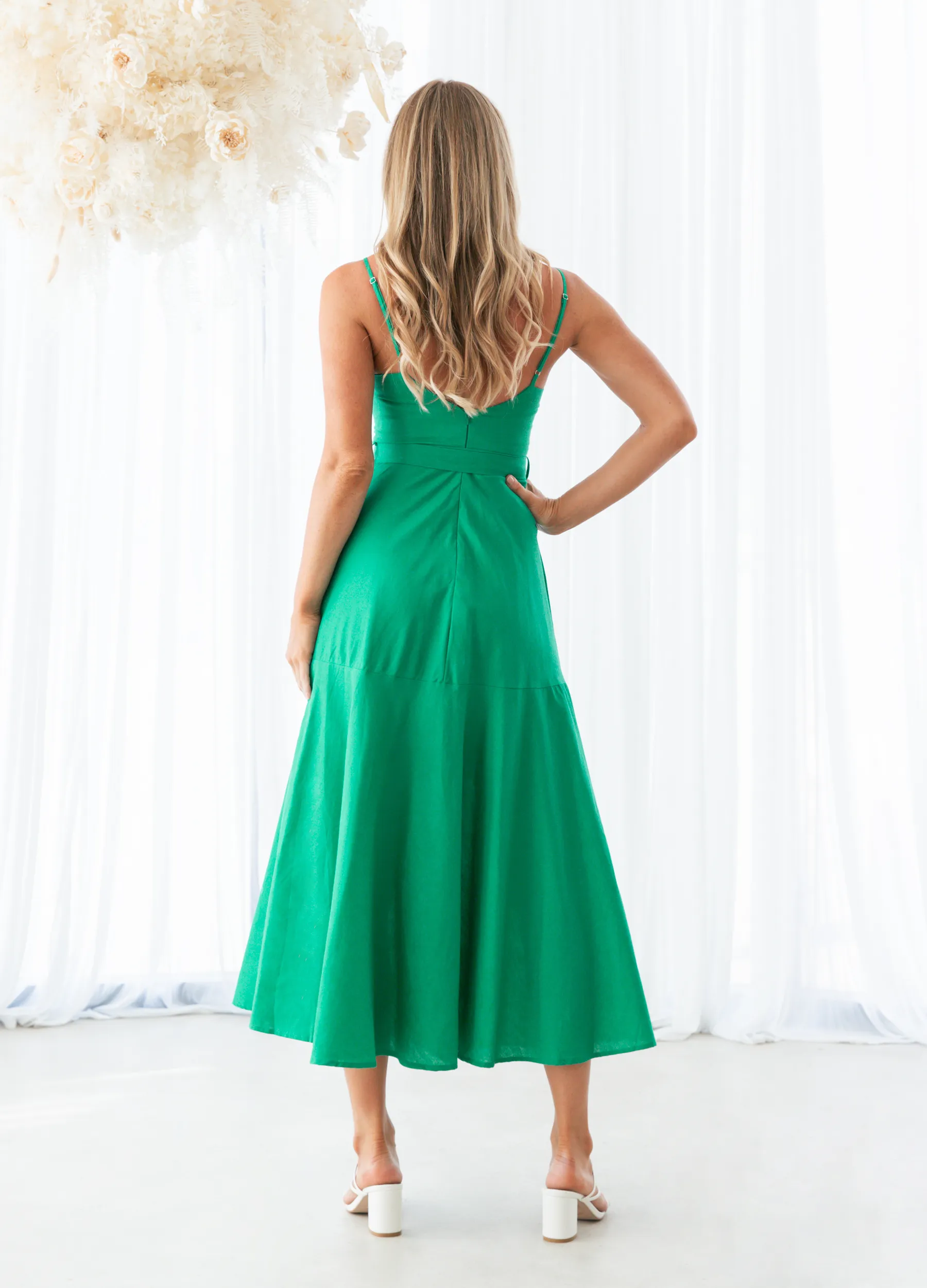 Ebby and I - Strappy Grace Midi Dress - Green