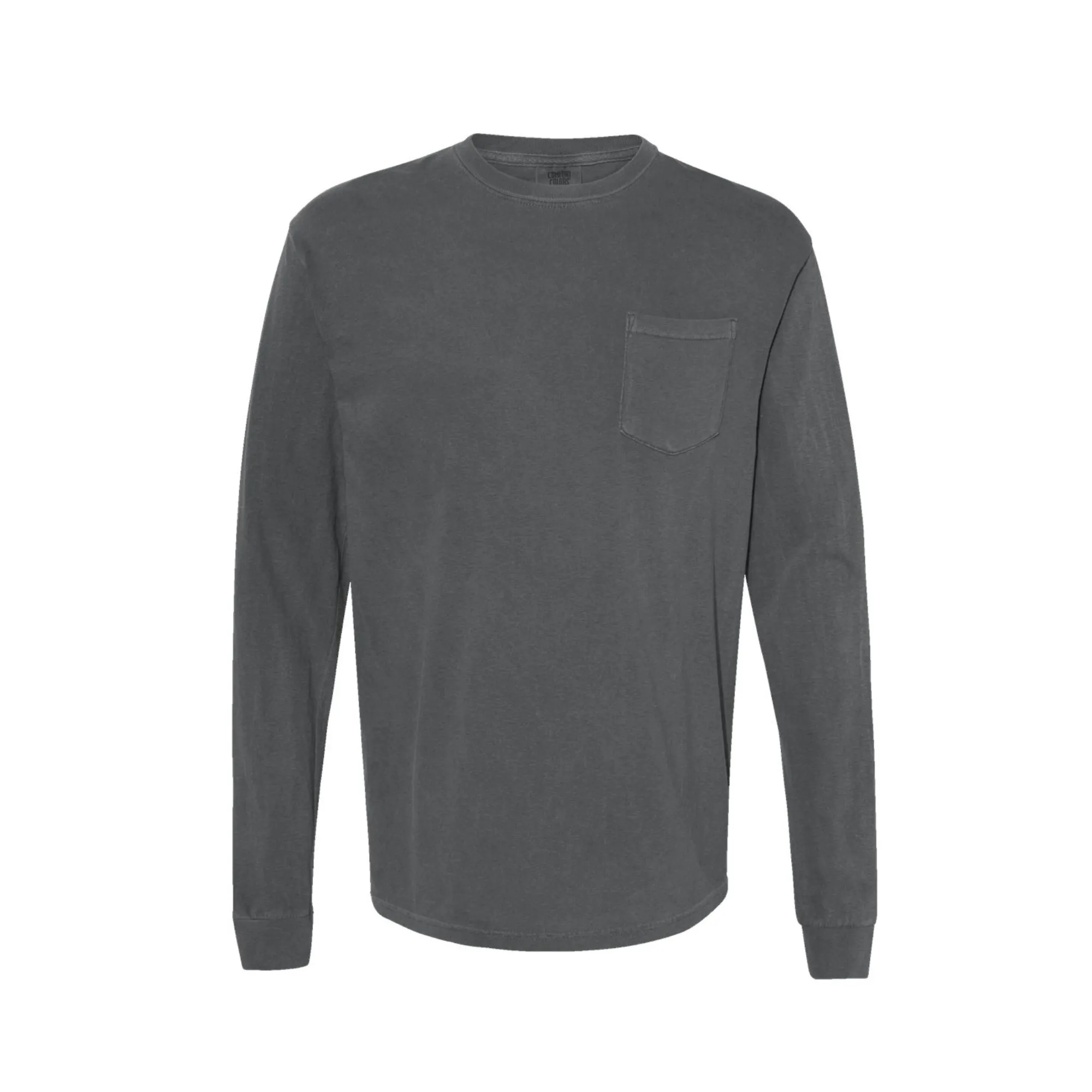 Embroidered Jack-O-Lantern Halloween Comfort Colors Long Sleeve Pocket Tee