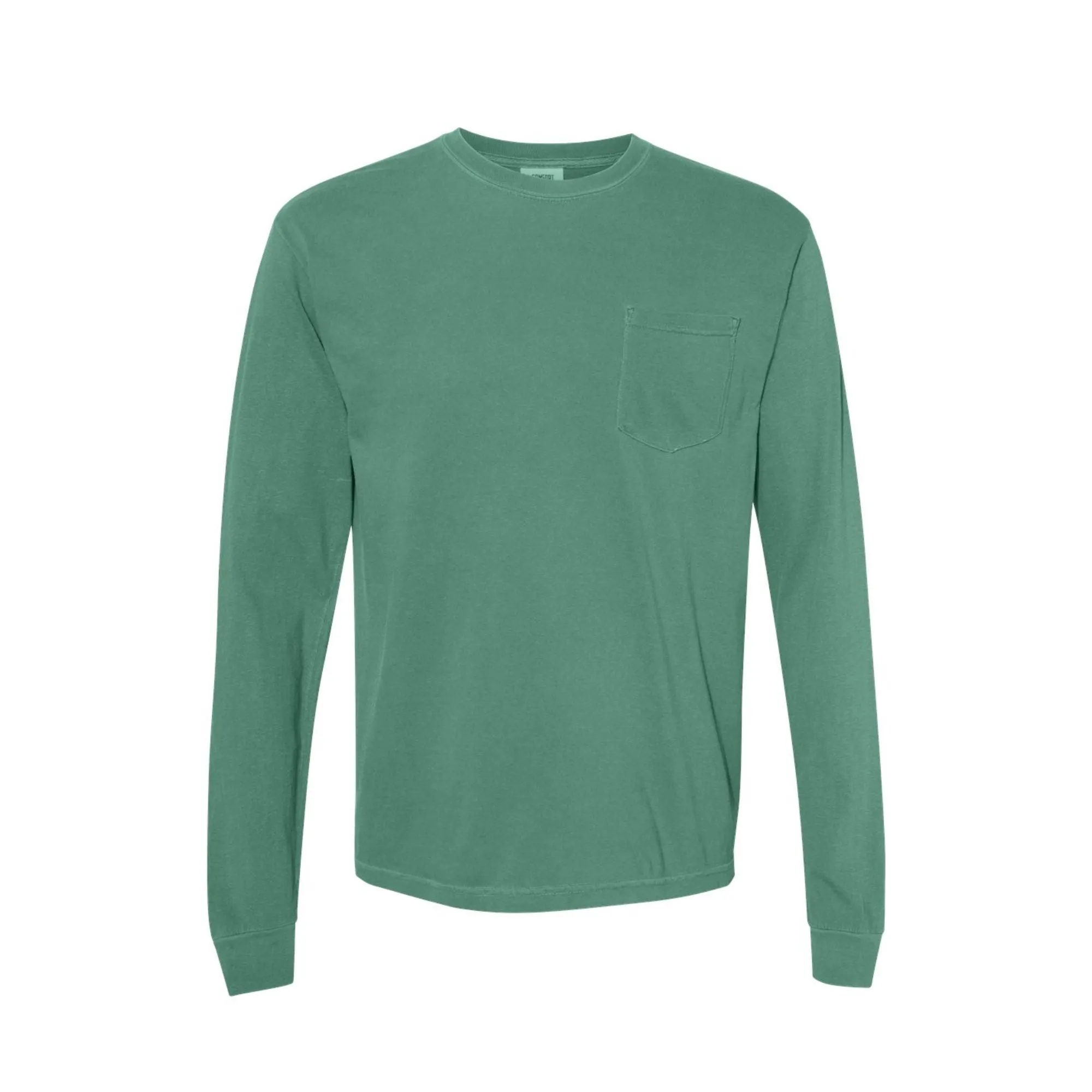 Embroidered Jack-O-Lantern Halloween Comfort Colors Long Sleeve Pocket Tee