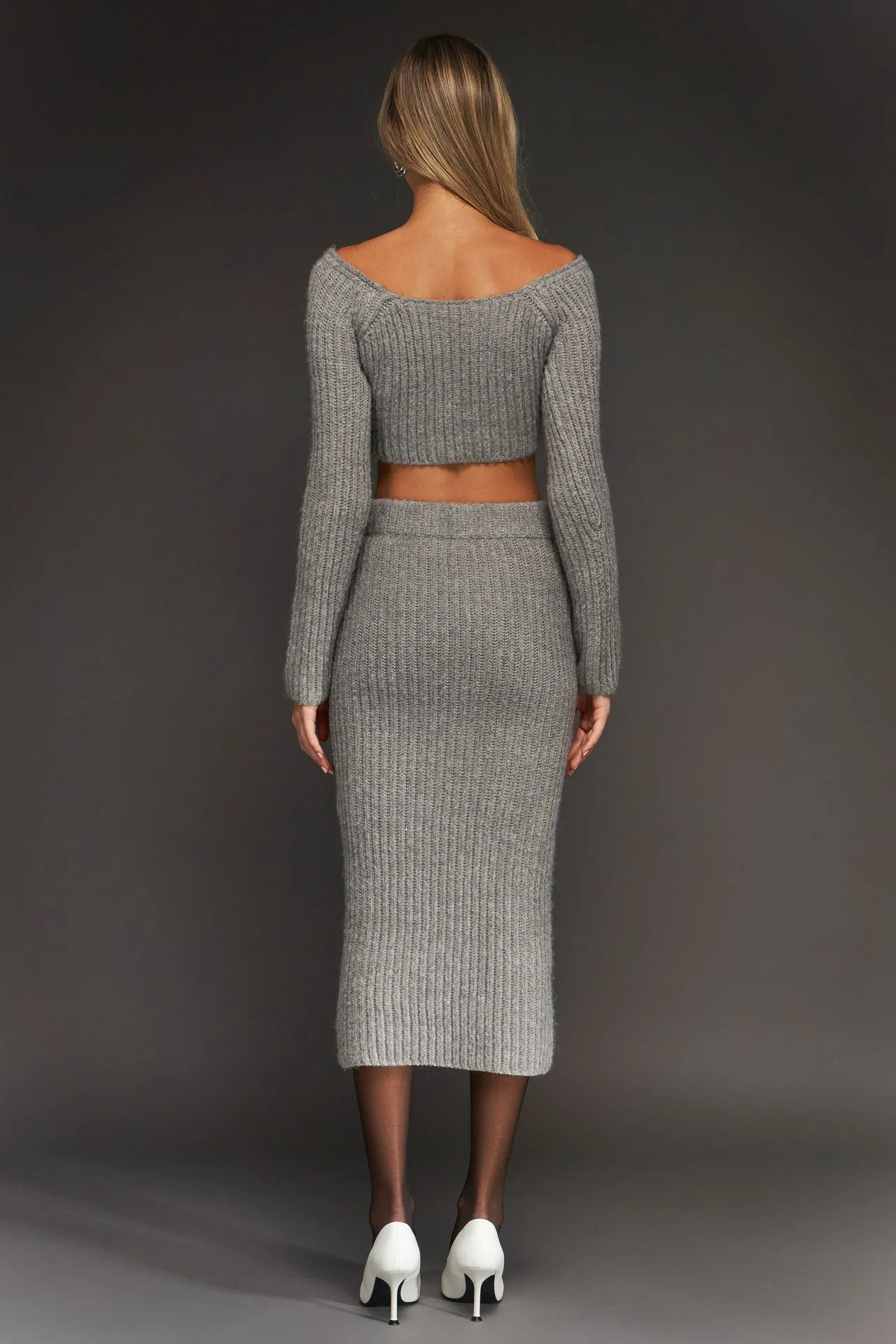 Endless Rose - High-Waisted Knit Midi Skirt