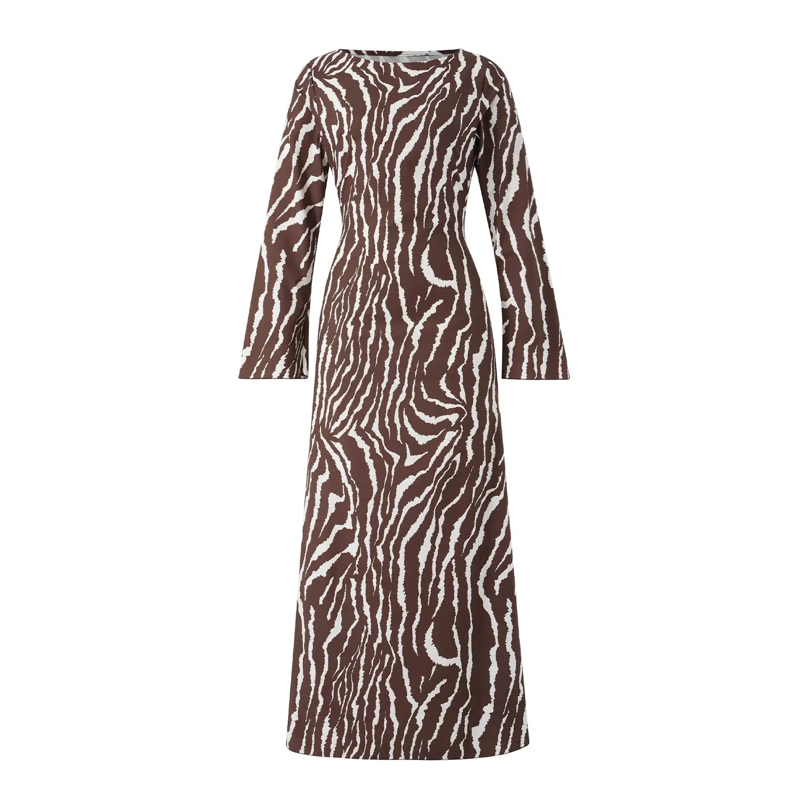 Fashion Sexy Party Evening Dress Clothings Women Long Sleeve Zebra Print Bodycon Skinny Spring Autumn Long Dresses