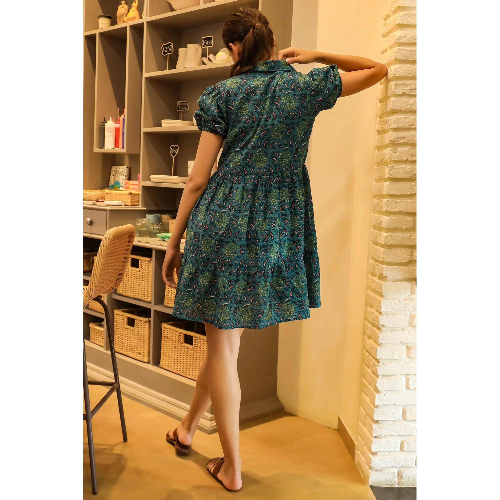 Gardenia on Blue Dress