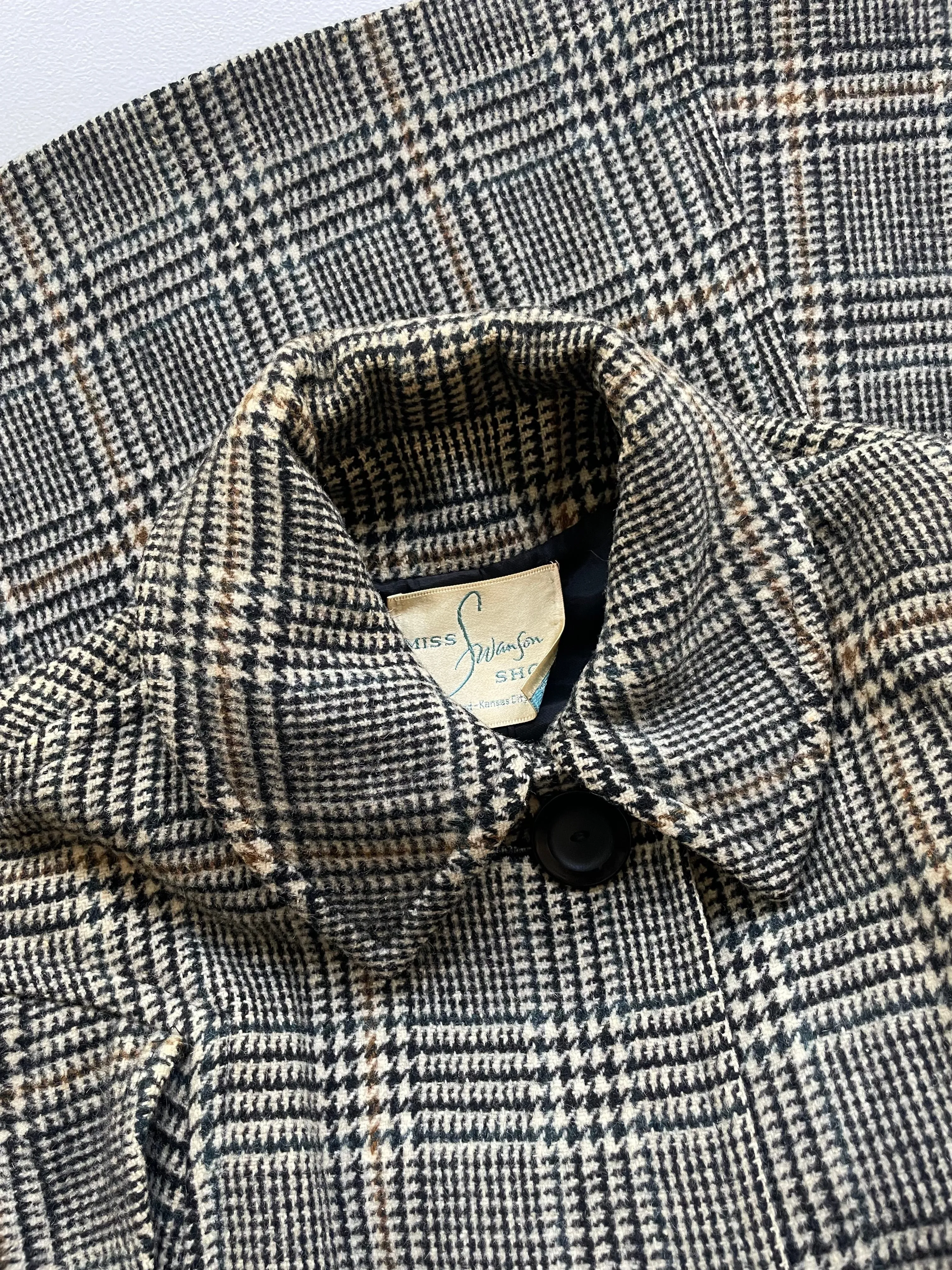 Glen Plaid Wool Cape | 1950s