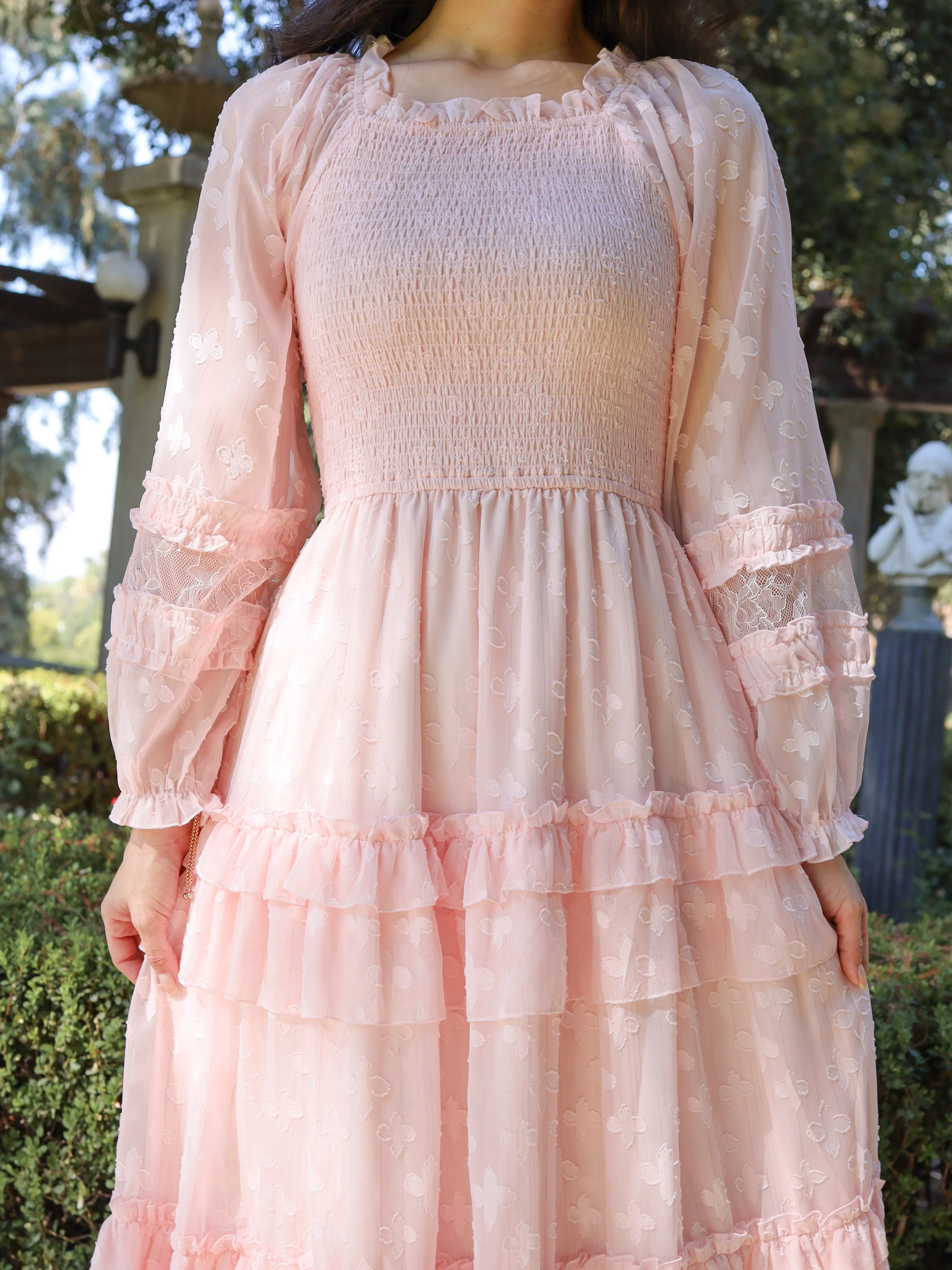 Glittering Garden Dress - Soft Pink
