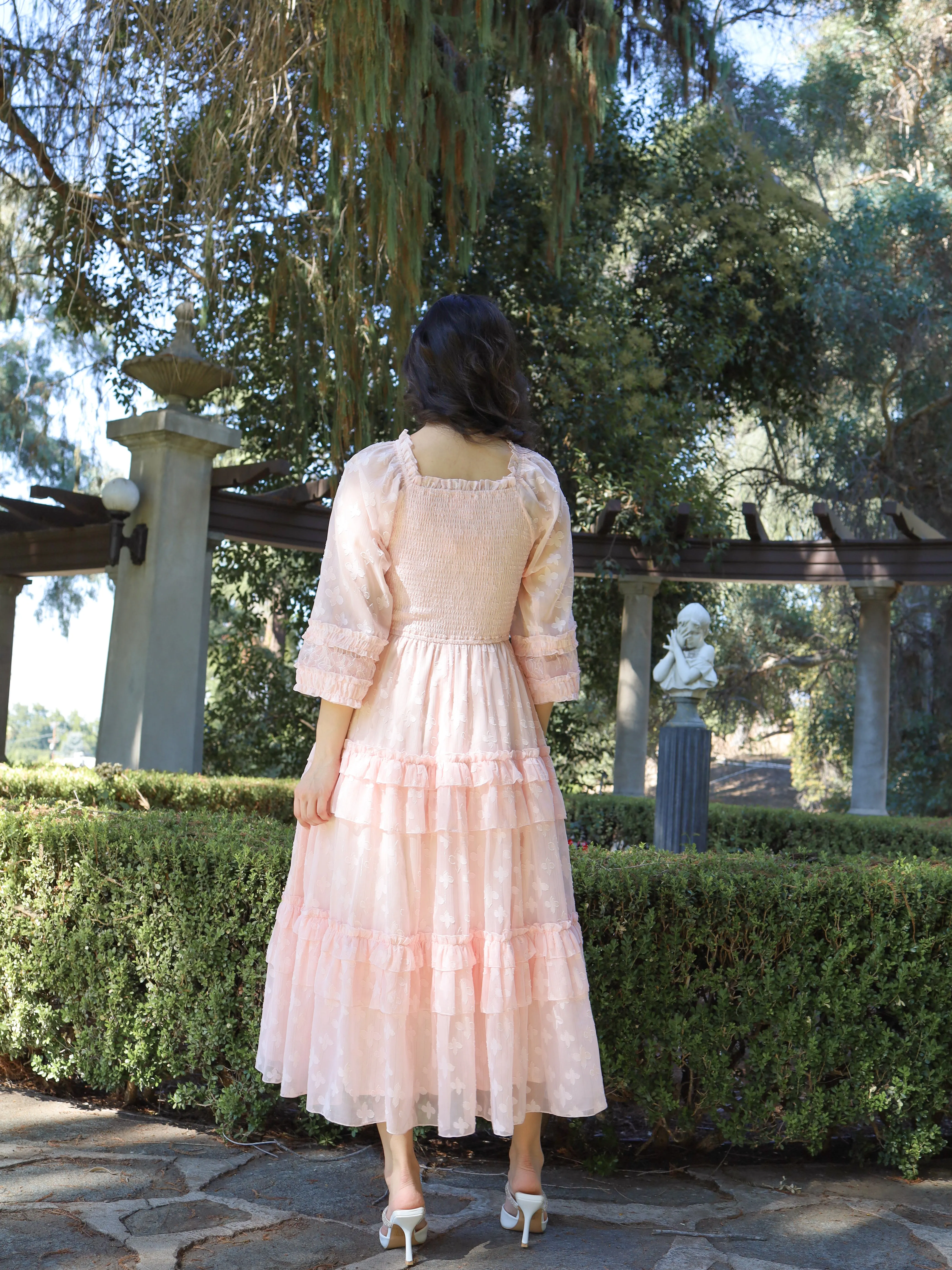 Glittering Garden Dress - Soft Pink