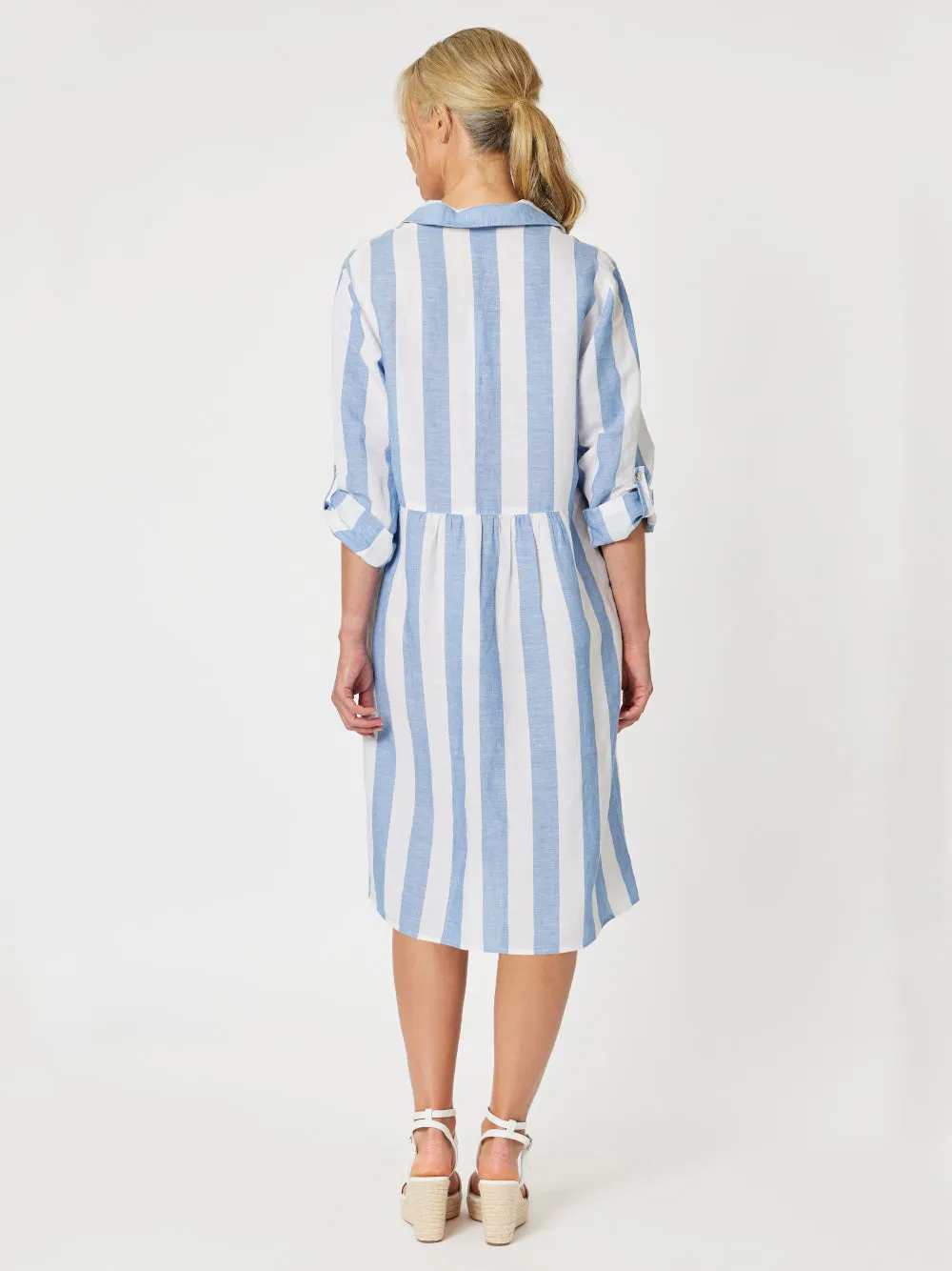 Hamptons Stripe Dress - Blue