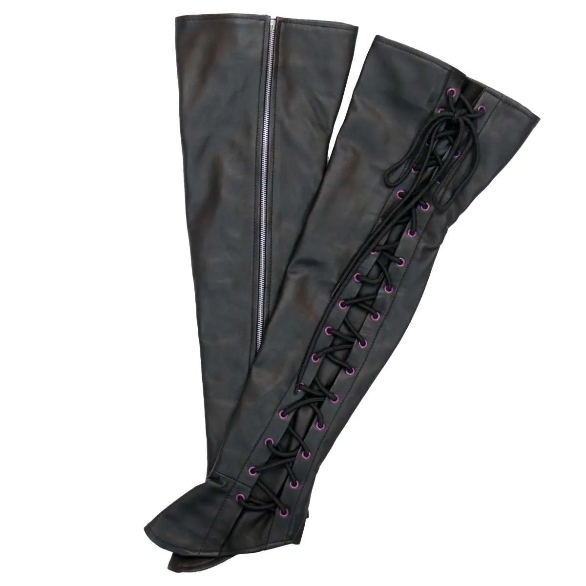 Hot Leathers LCU1004 Ladies Black Lambskin Leather Leggings with
