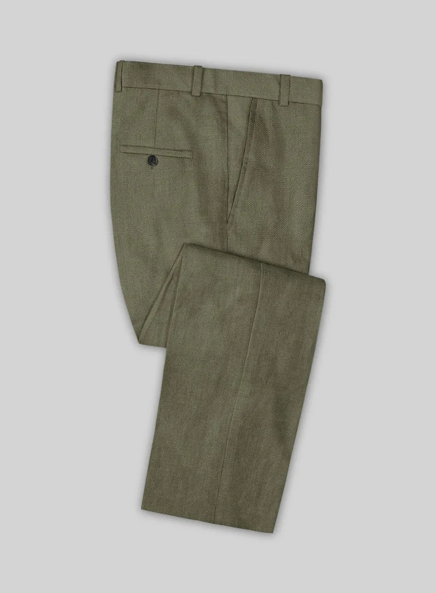 Italian French Green Linen Pants