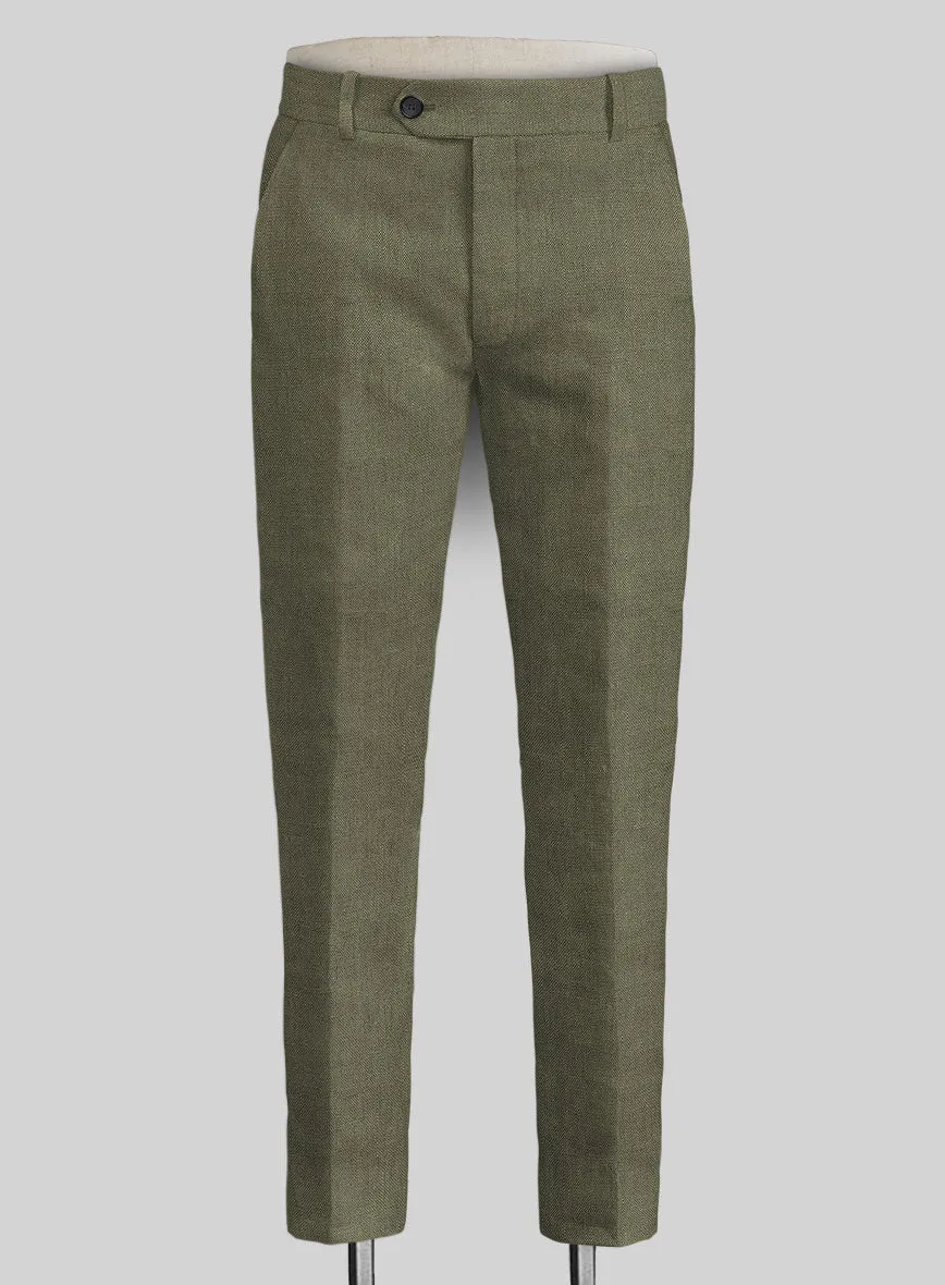 Italian French Green Linen Pants