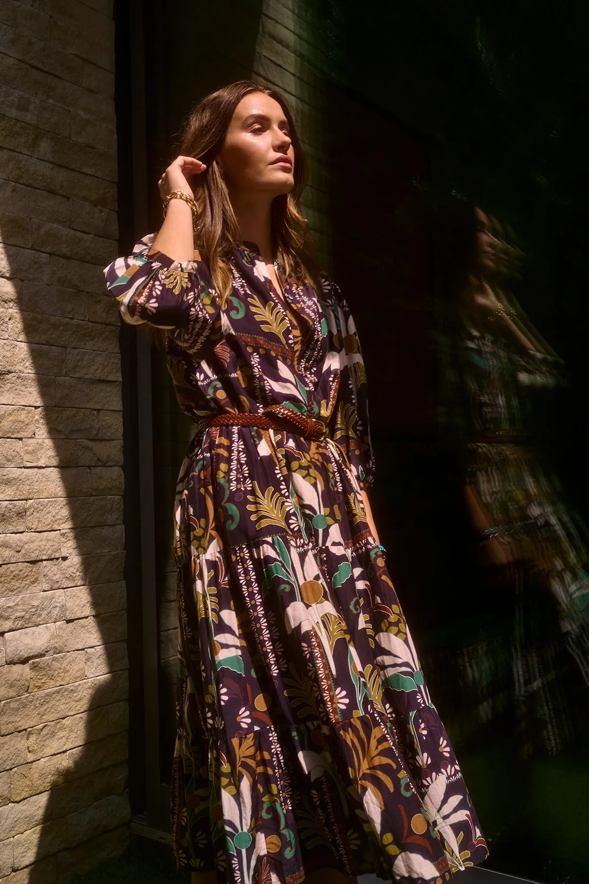 JOHANNA PRINTED SILK COTTON VOILE DRESS