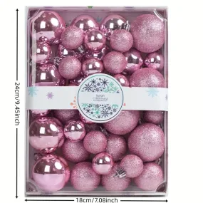 kkboxly 42pcs Classic Christmas Ornament Set - Assorted Colors, Round Plastic Hanging Balls for Tree Decoration, for Christmas
