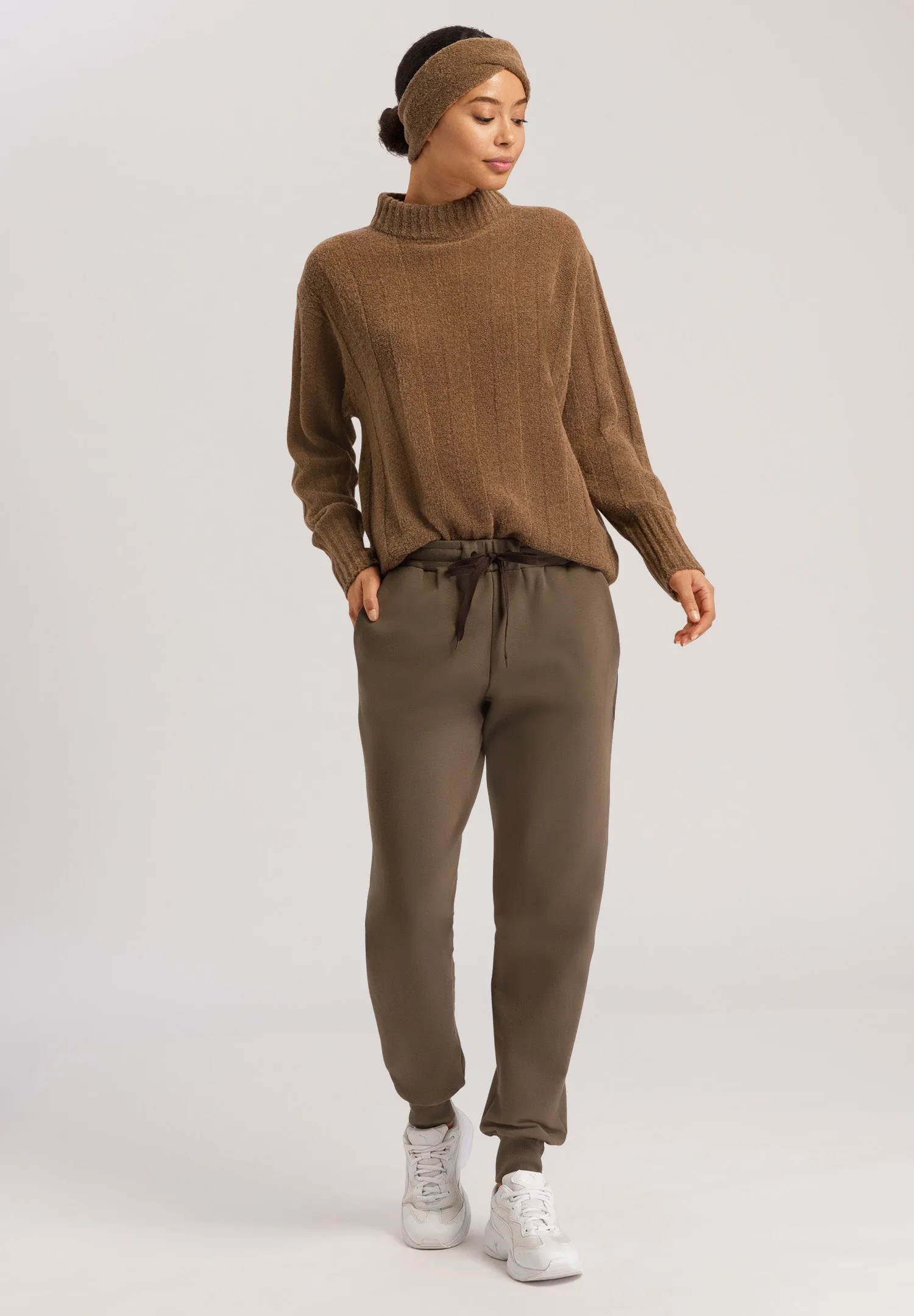 Knits Mockneck Wool Blend Pullover | Cinnamon 78781-1262