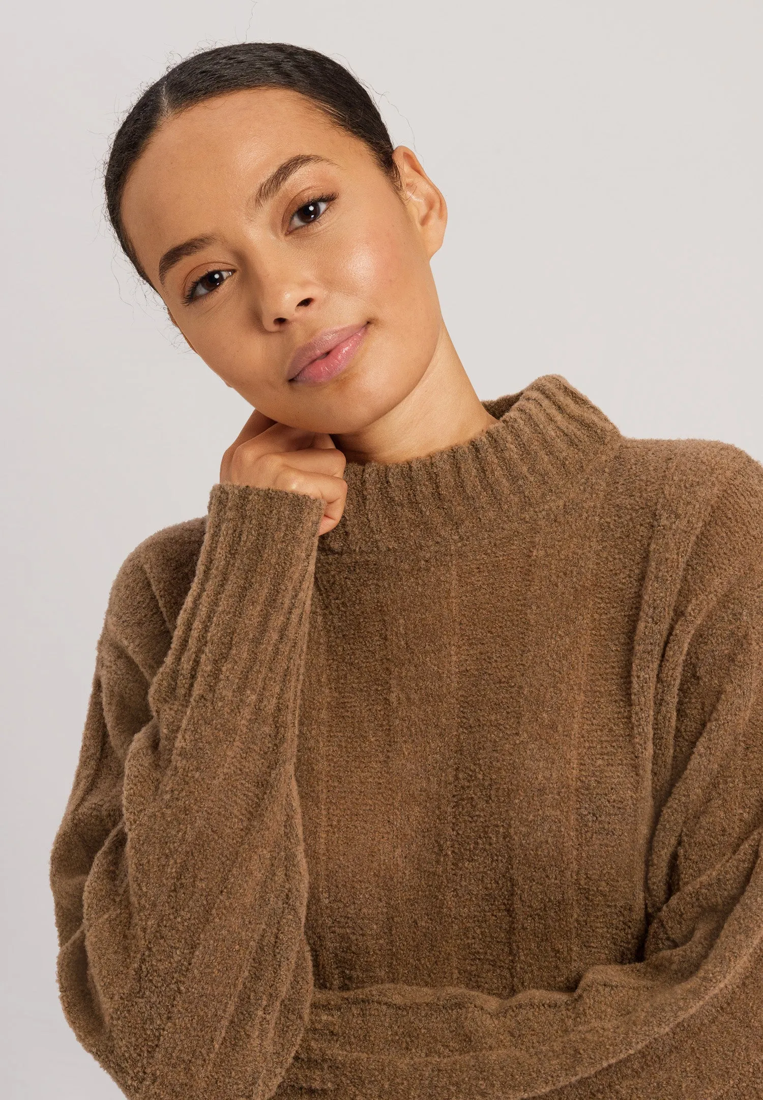 Knits Mockneck Wool Blend Pullover | Cinnamon 78781-1262