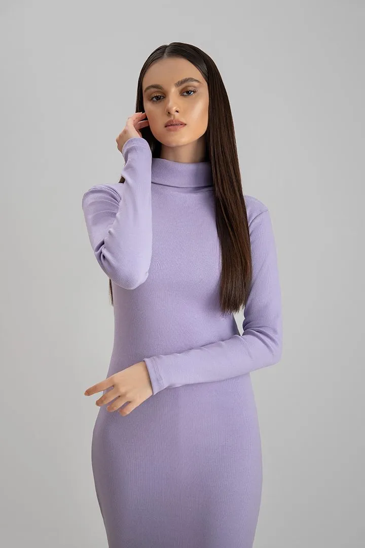Lavender highneck Bodycon dress