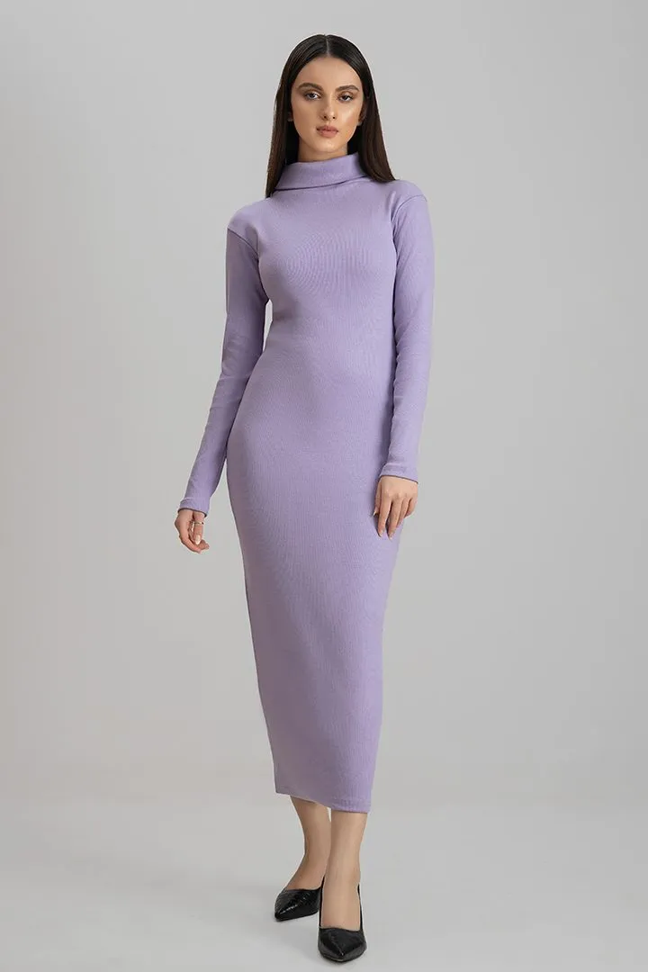 Lavender highneck Bodycon dress