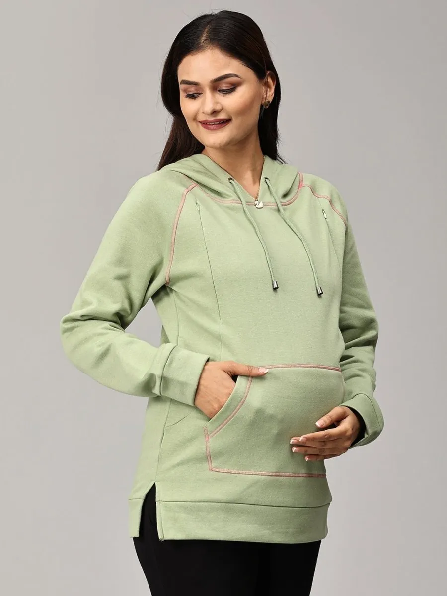 Leaf Me Be Maternity and Nursing Hoodie Sweatshirt