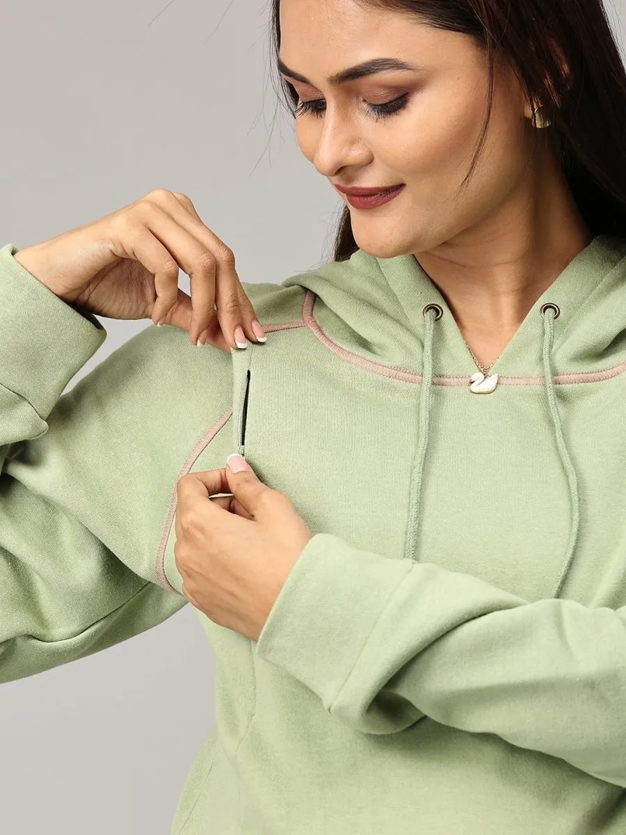 Leaf Me Be Maternity and Nursing Hoodie Sweatshirt