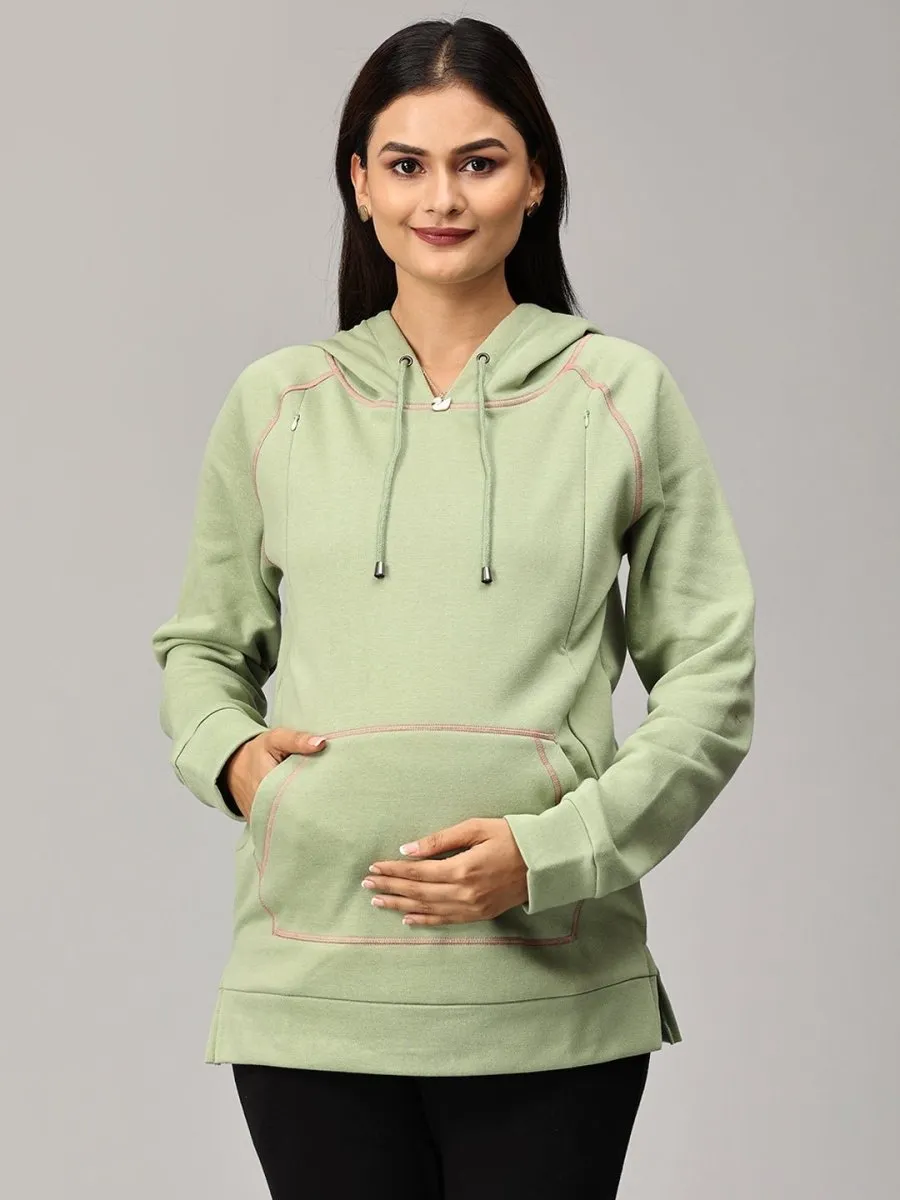 Leaf Me Be Maternity and Nursing Hoodie Sweatshirt