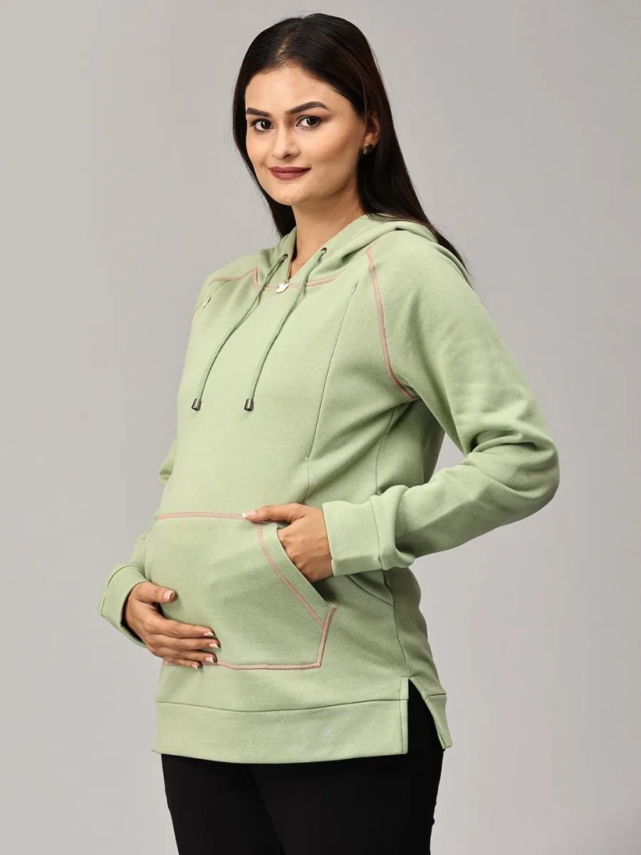 Leaf Me Be Maternity and Nursing Hoodie Sweatshirt
