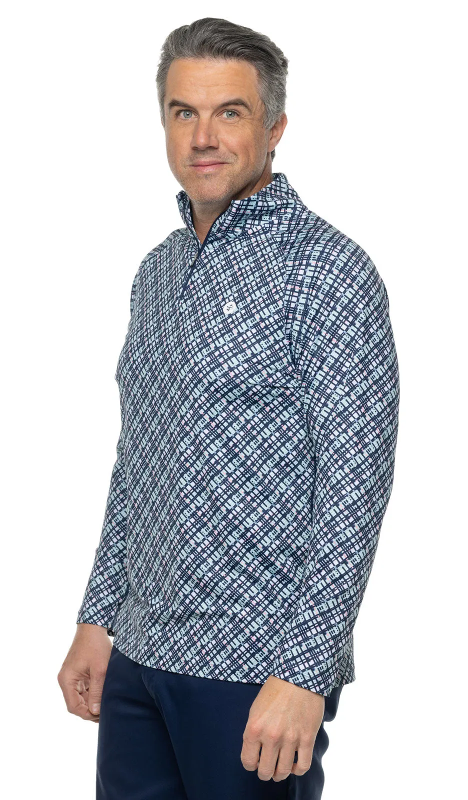 Men's Fairway Golf Pullover  |  Navy Gulf Stream Stripe