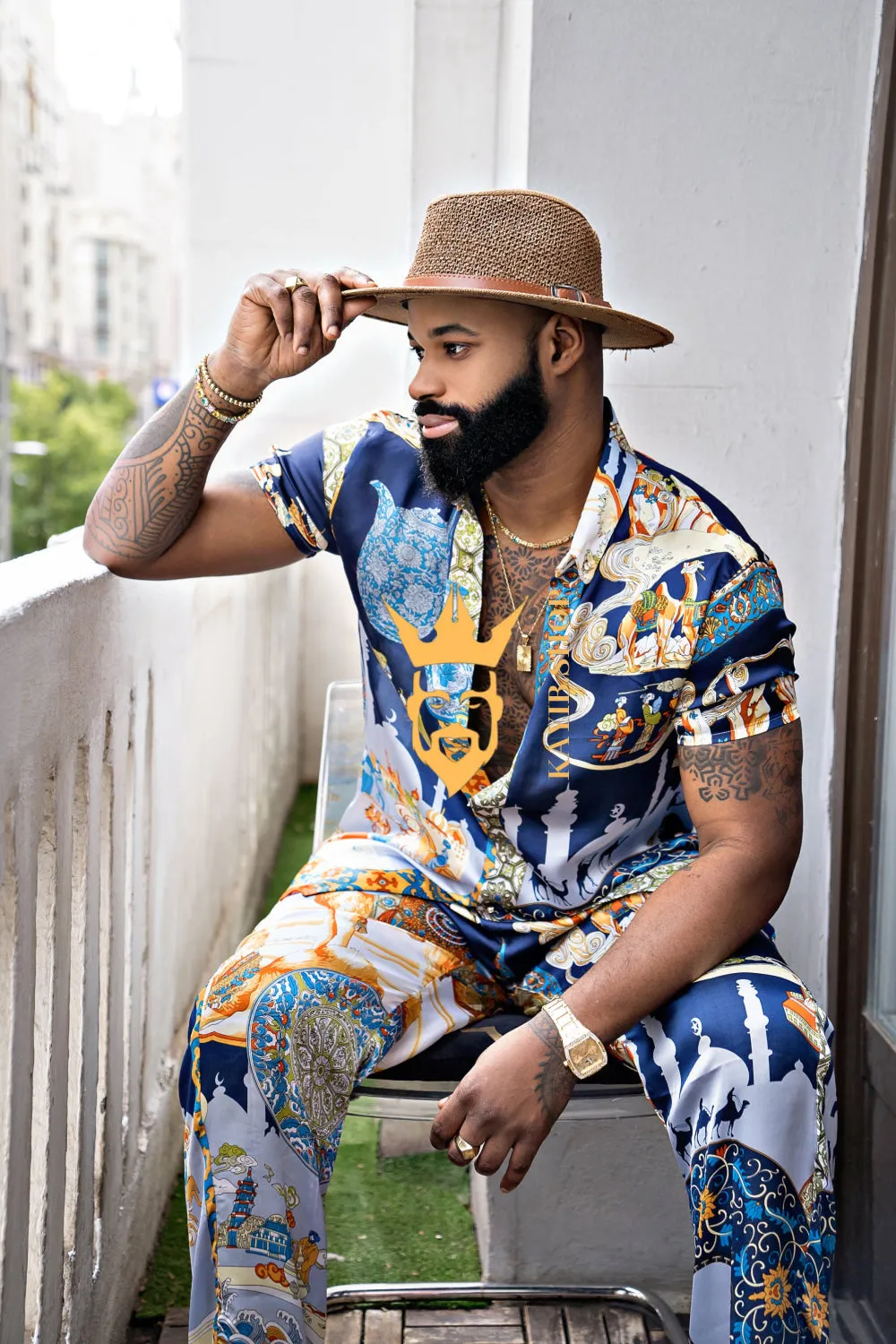 Men's Luxury Silk Rave Wear Set