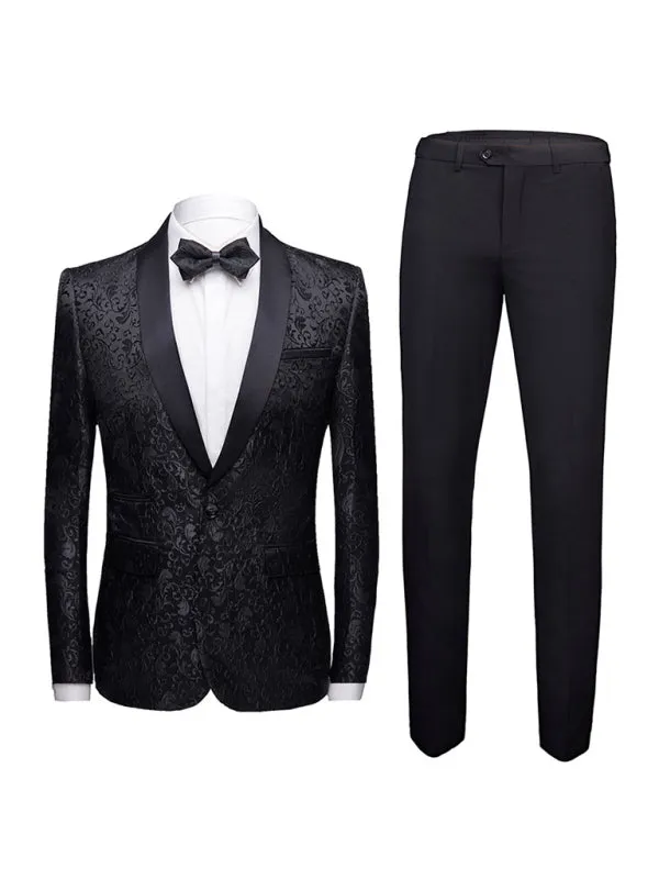 Men's Solid Lapel Collar Blazer with Welt Pocket | Slim Fit Business Jacket