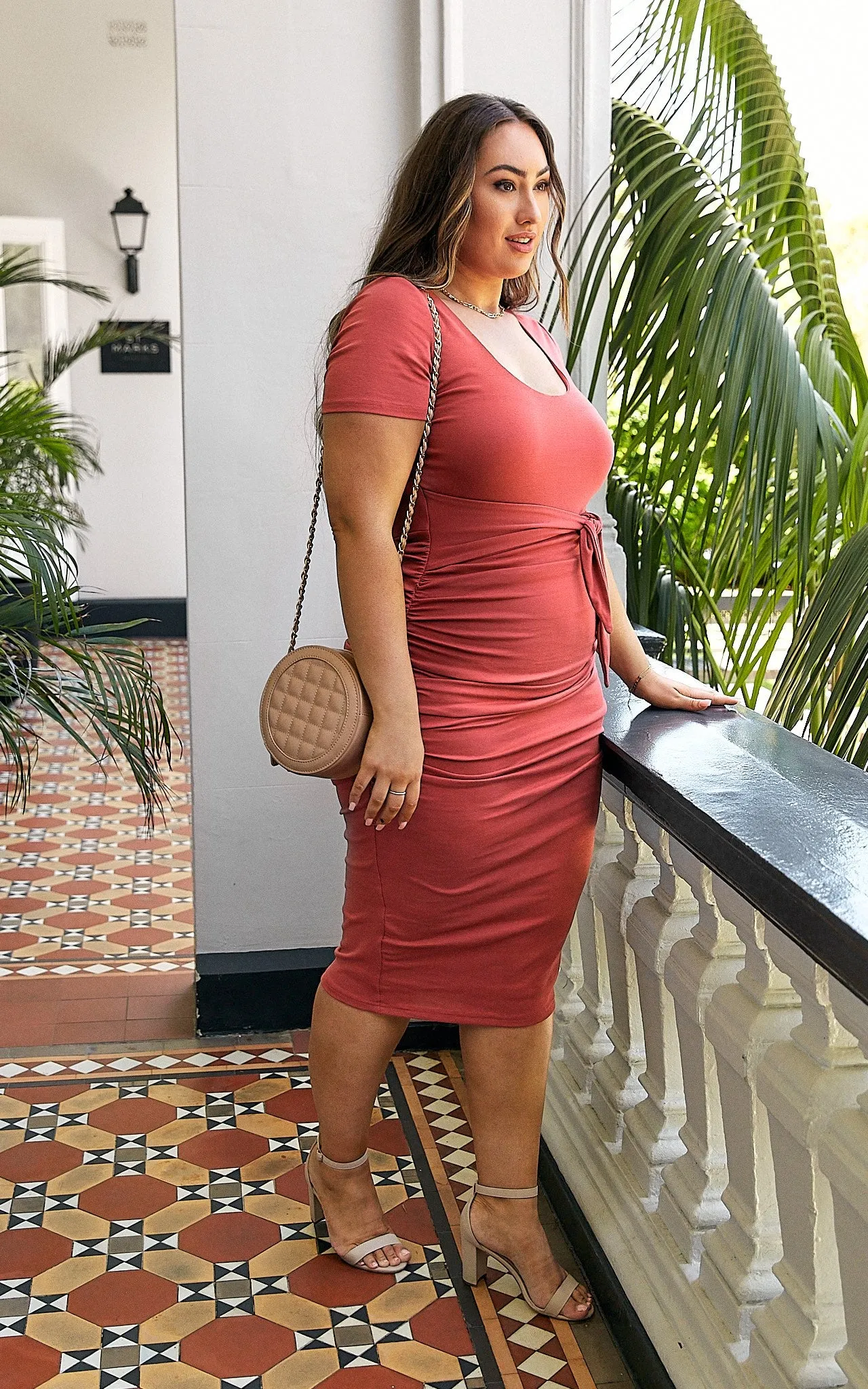 Mercedes Midi Dress - Rose