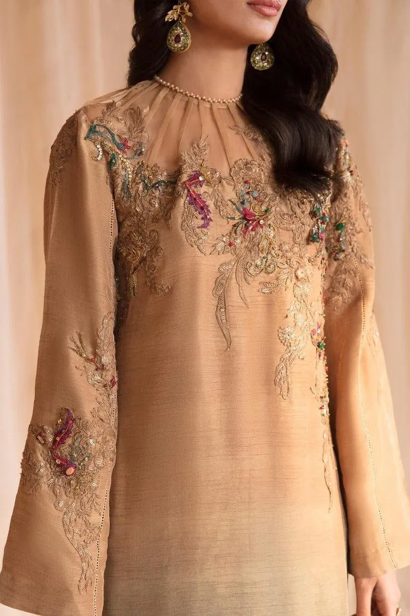 Nilofer Shahid - Turquoise blaze - Embroidered - 3 Piece