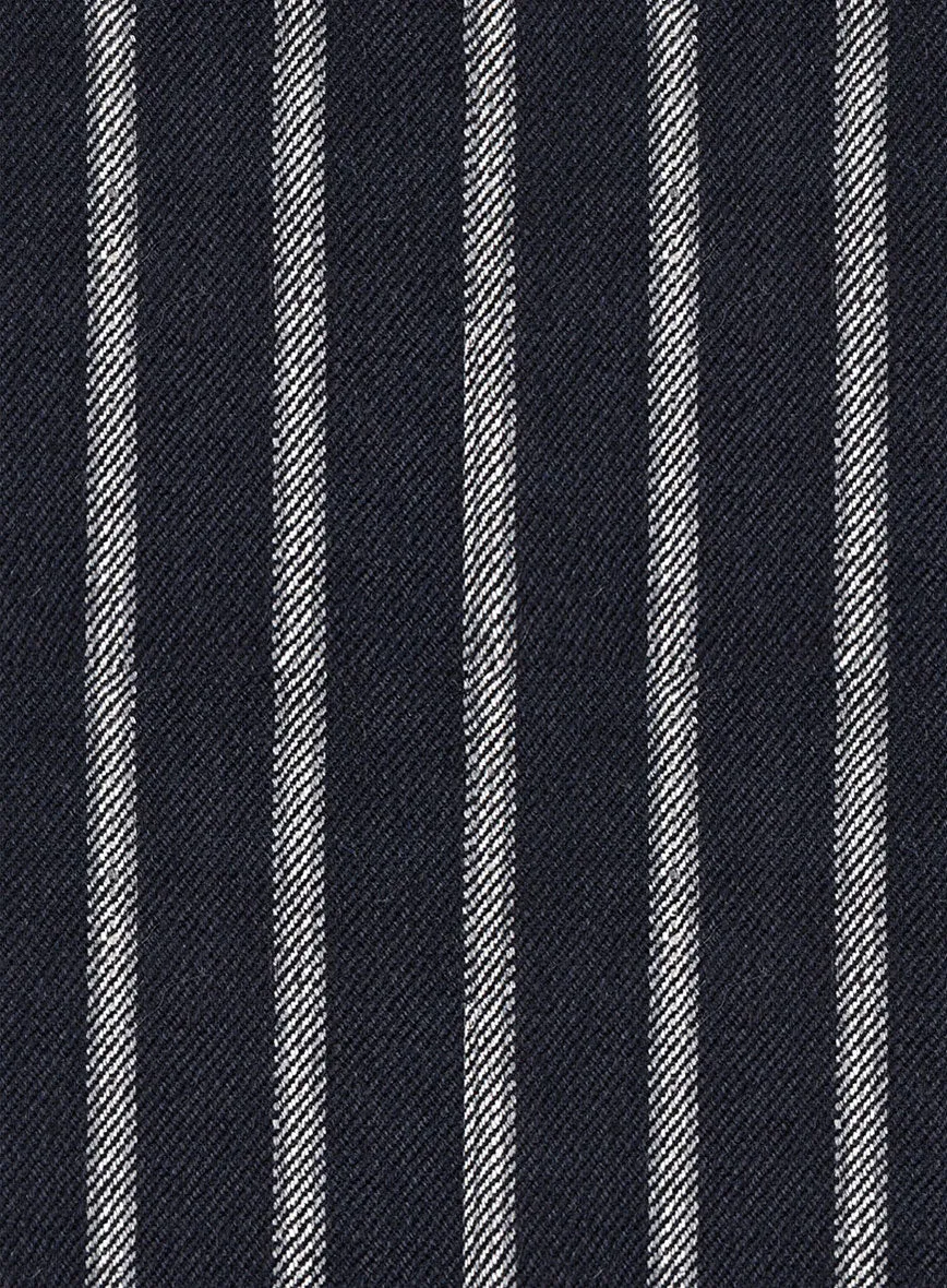 Noble Imelda Blue Stripe Cotton Silk Linen Pants