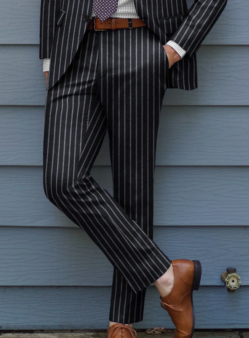 Noble Imelda Blue Stripe Cotton Silk Linen Pants