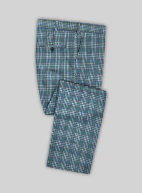 Noble Rosalinda Check Cotton Silk Linen Pants